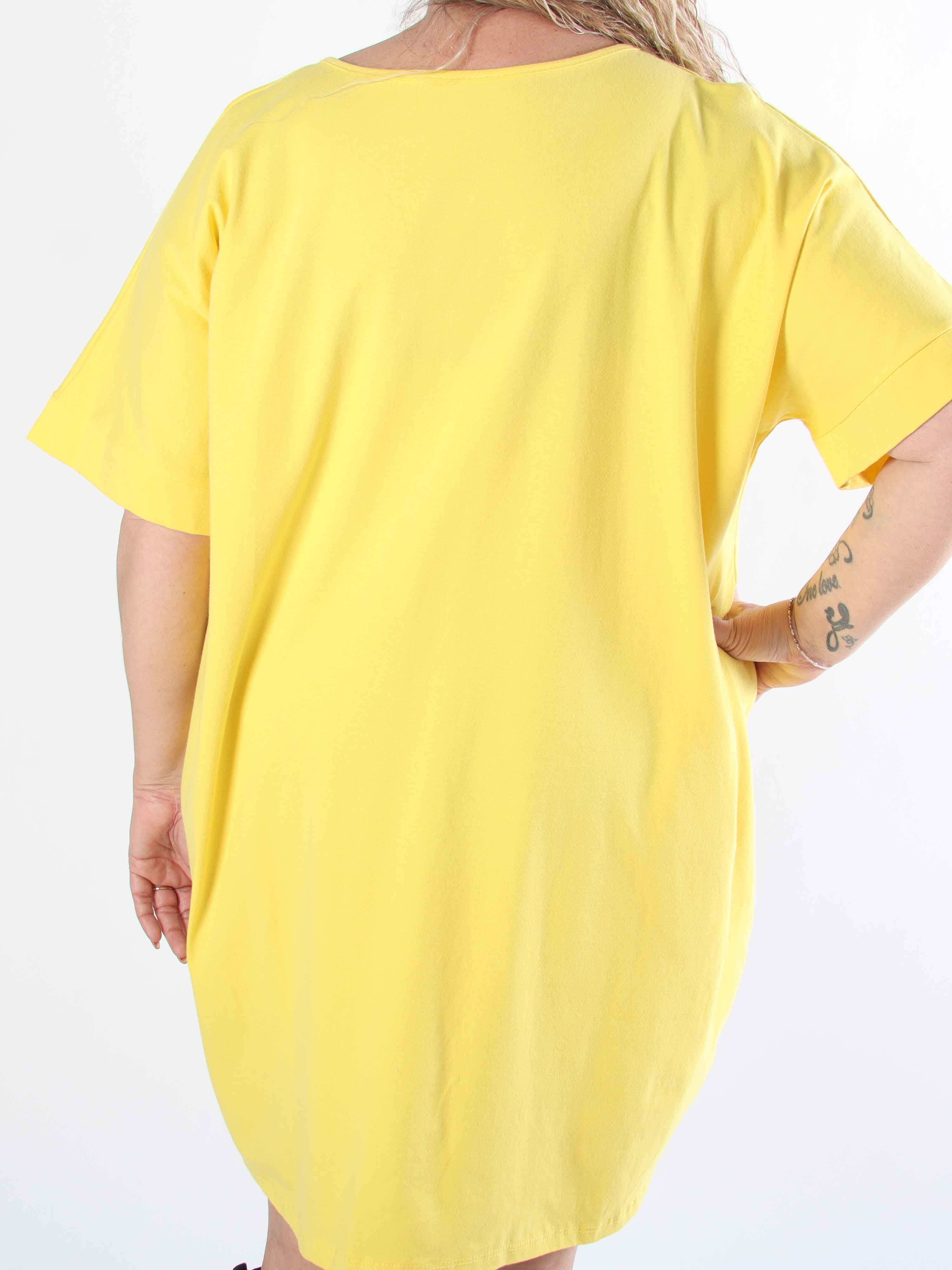 Mintu Dress - Plus size t-shirtklänning i bomull med slits