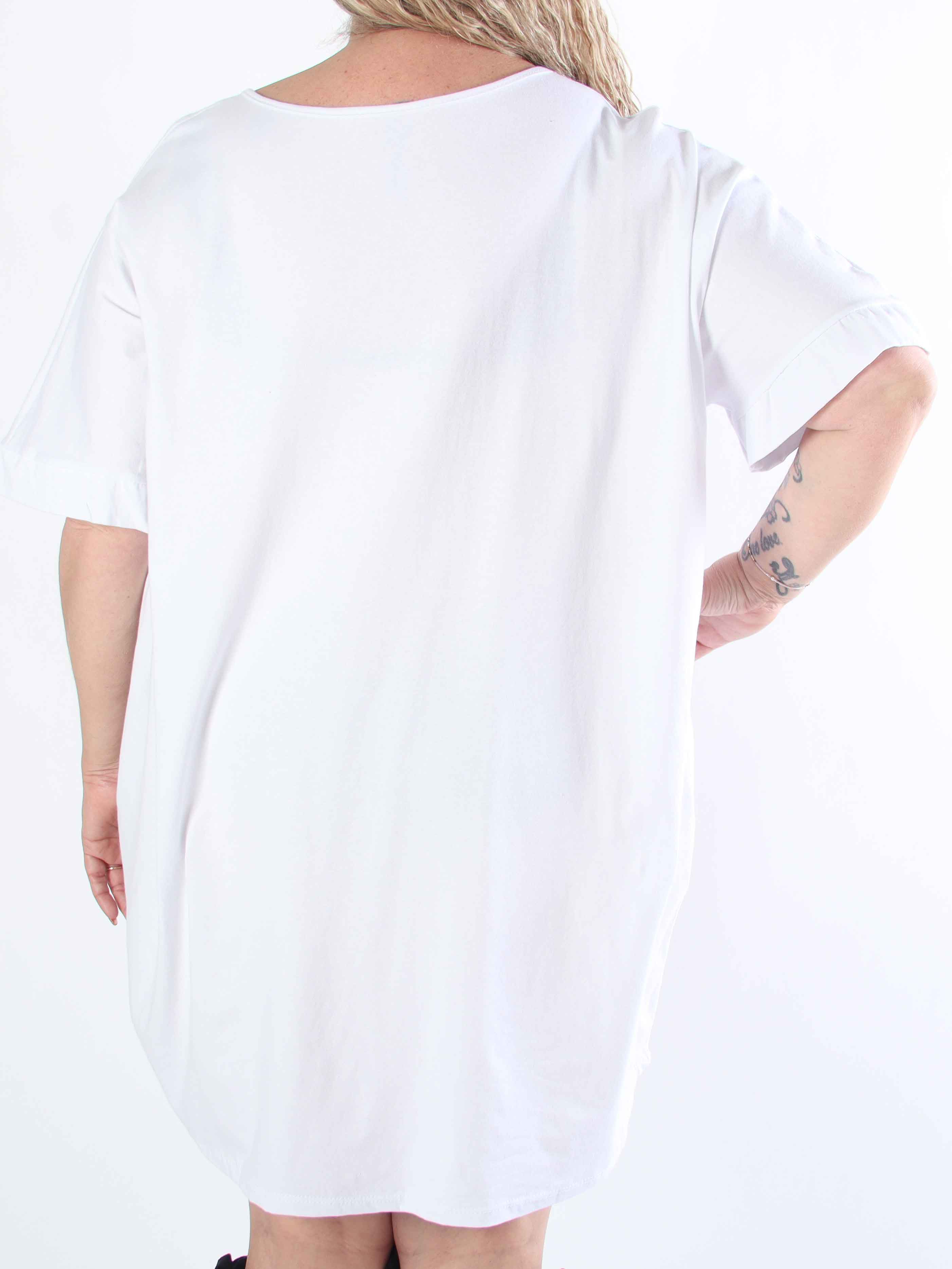 Mintu Dress - Plus size t-shirtklänning i bomull med slits