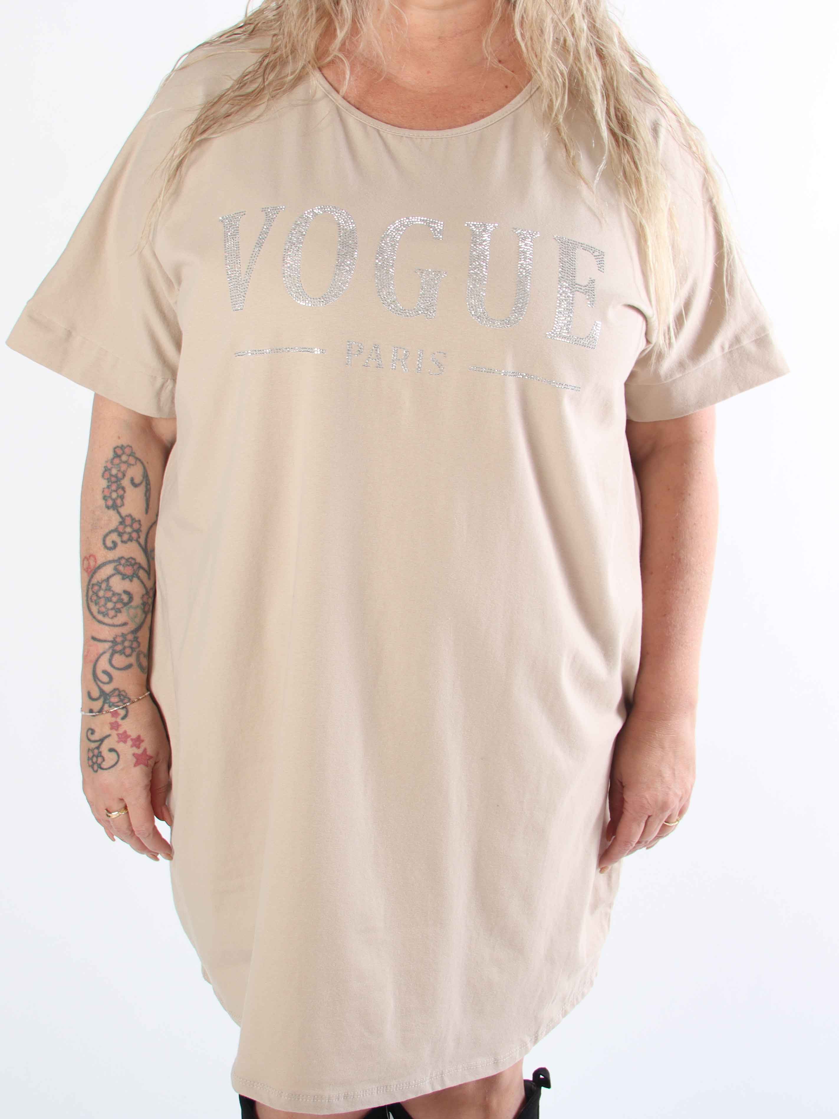 Mintu Dress - Plus size t-shirtklänning i bomull med slits