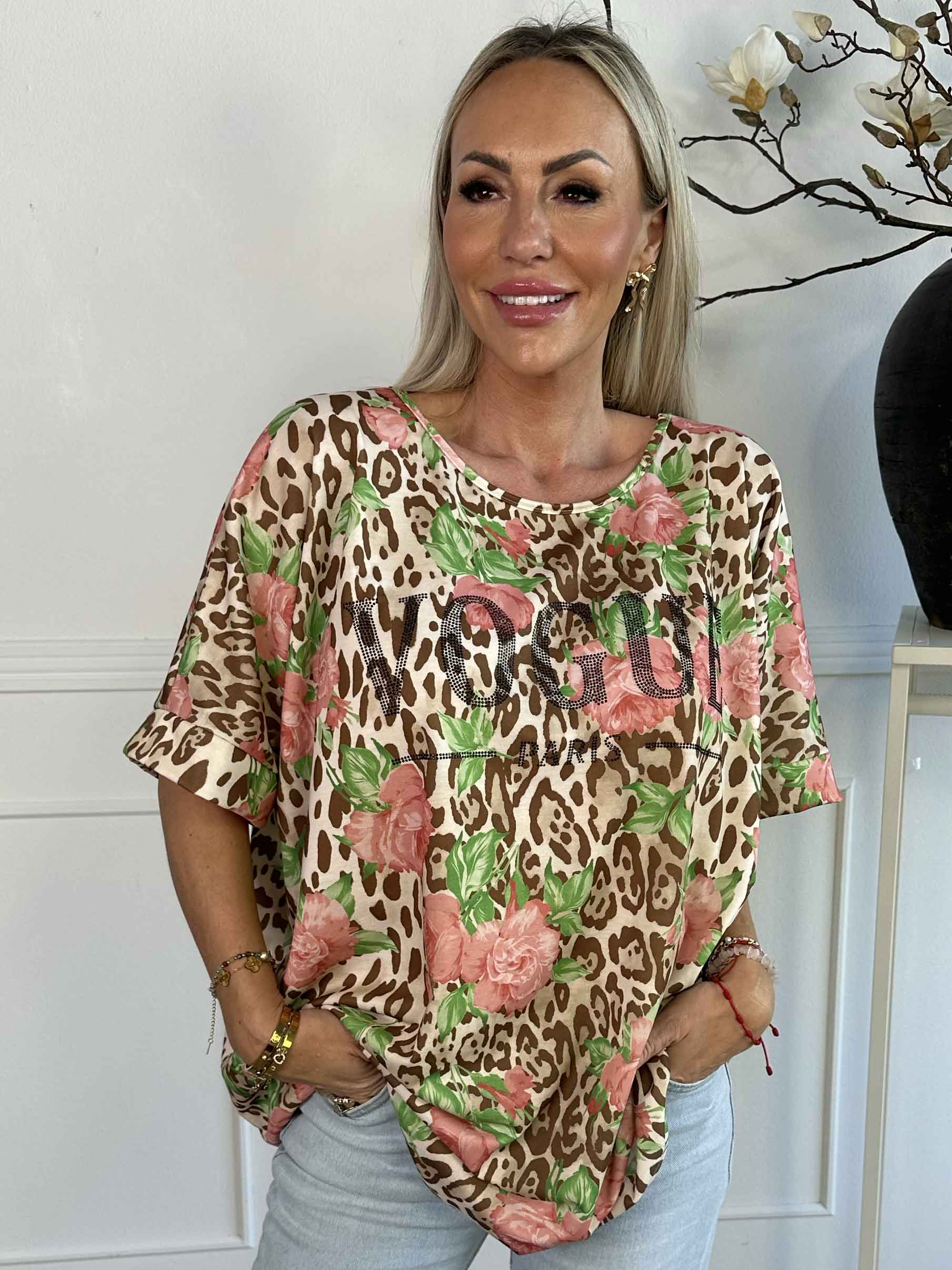 Mintu Leo - T-shirt i mjuk bomull med leopardtryck