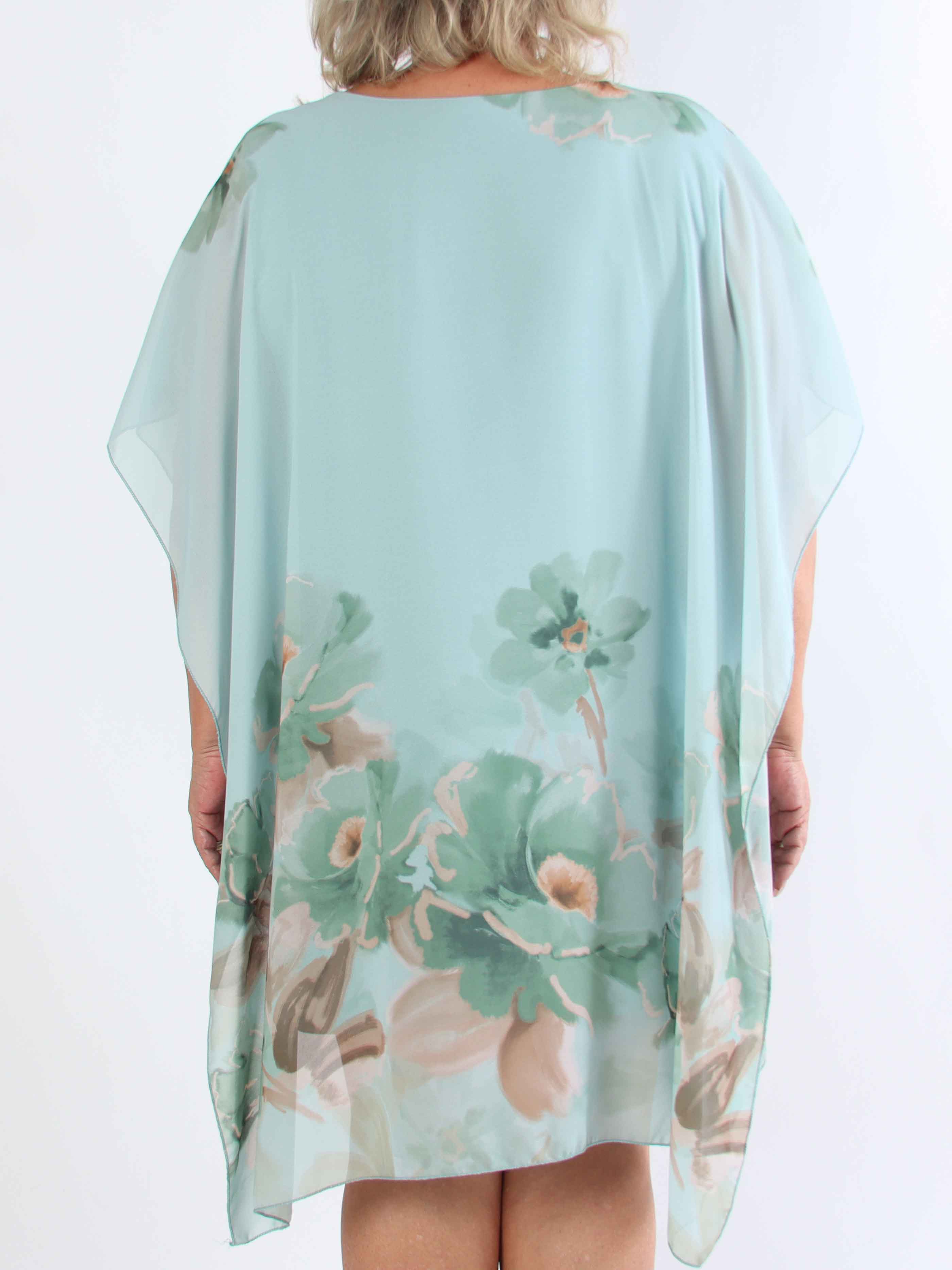 Mirabella - Tunikaklänning i plus size med chiffonglager och underkjol i viskos