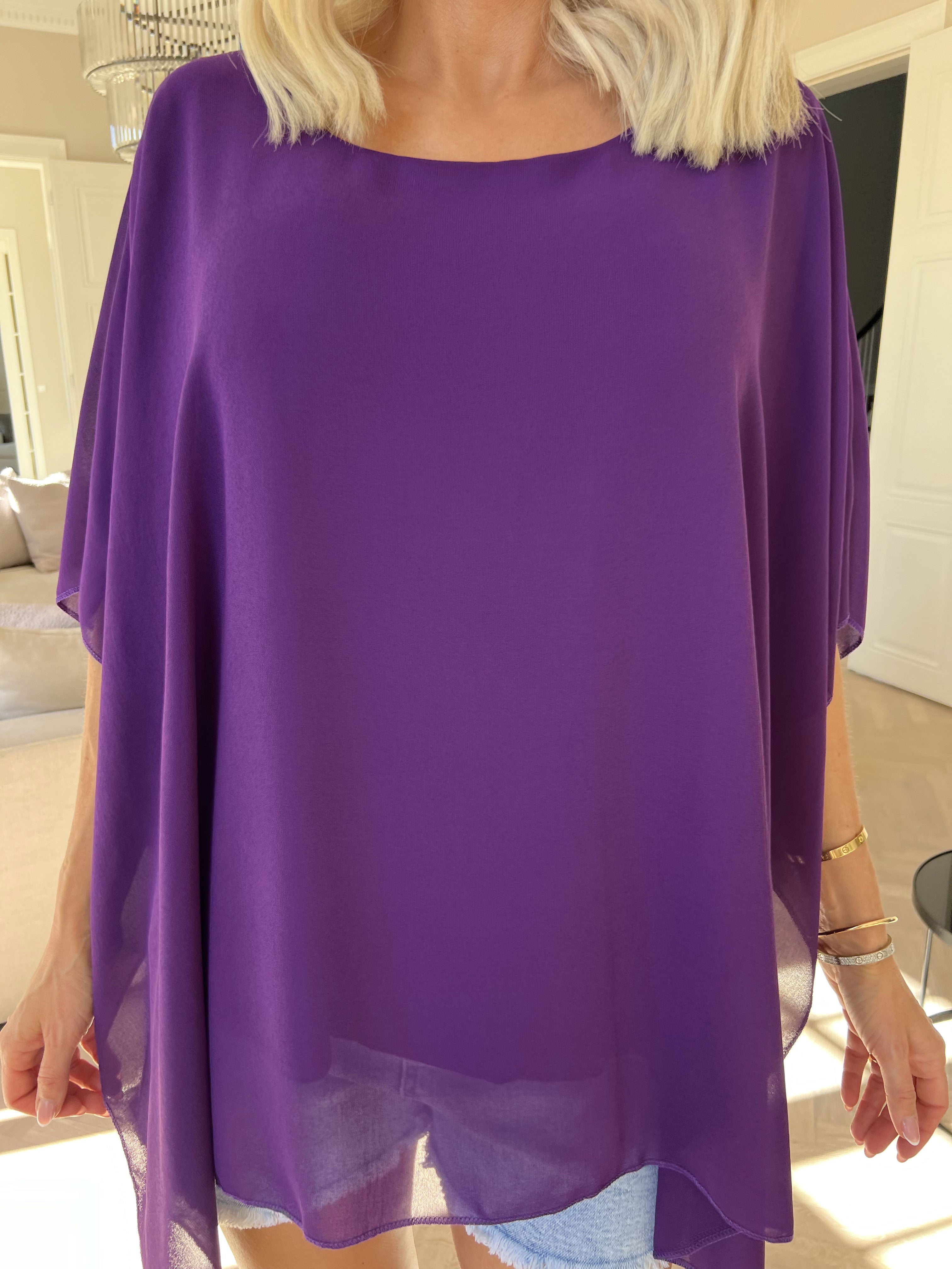 Mirabella Plain Shirt - Söt tunika med löst chiffonglager