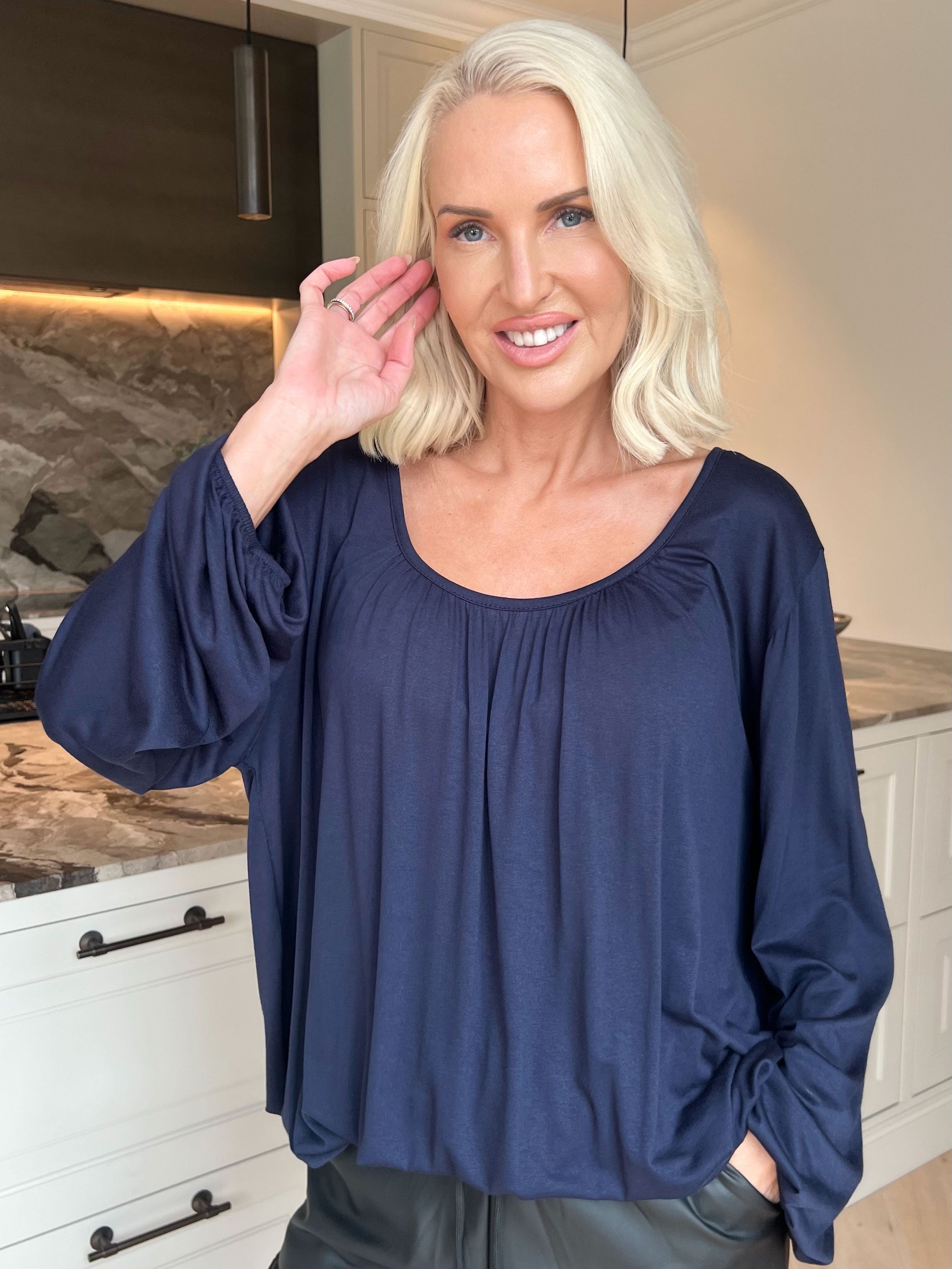 Miracle L/S - Skønneste basis bluse med elastik for enden