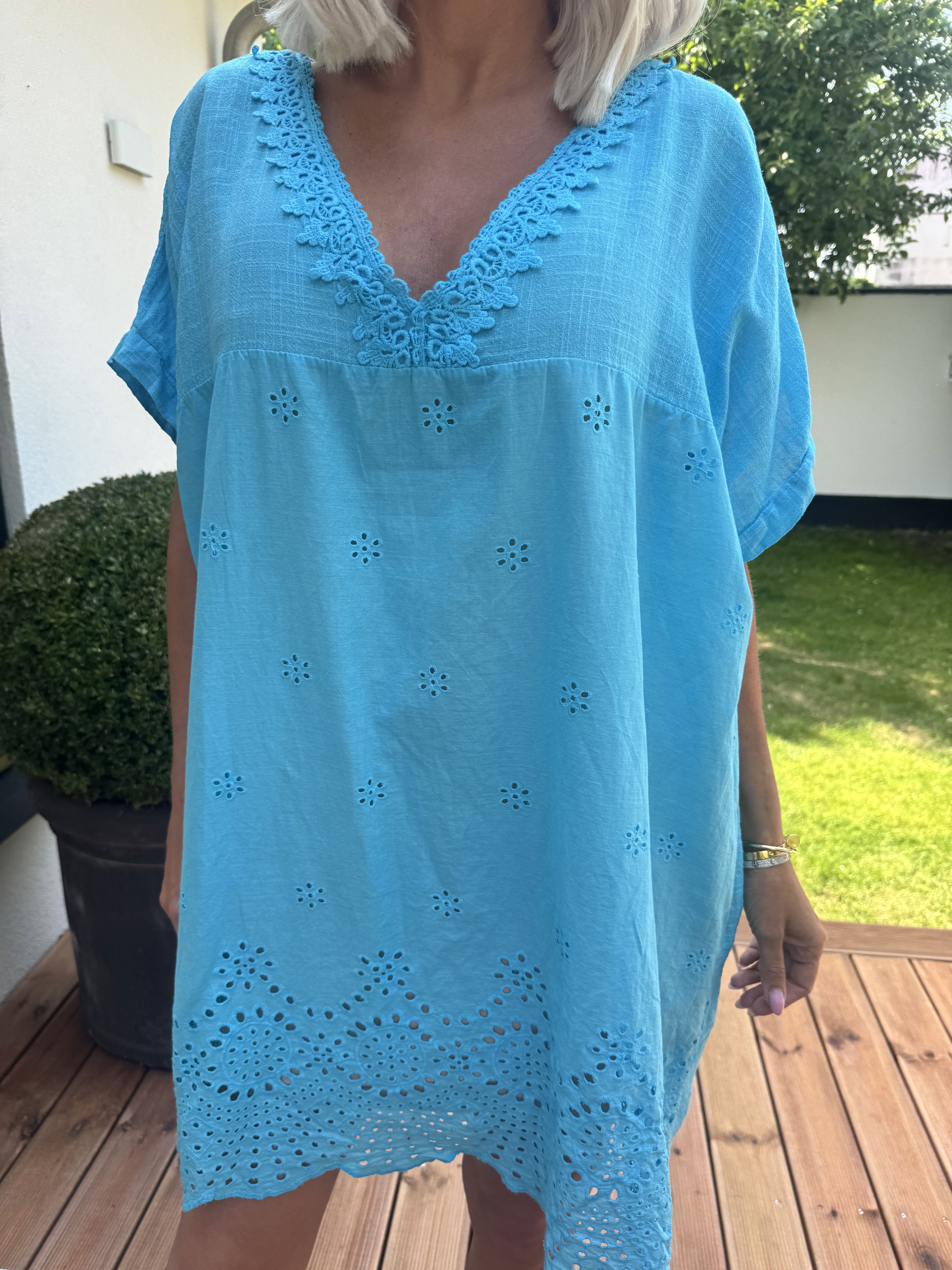 Mirina - Söt tunika i bomull med broderie anglaise