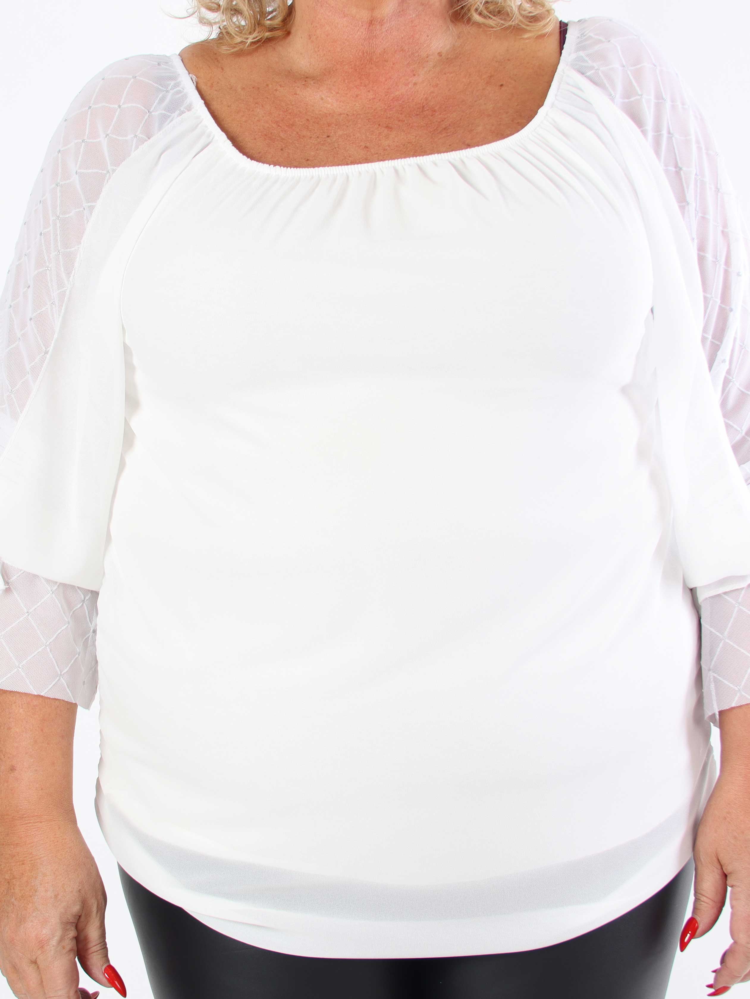 Ninell - Plus size chiffongtunika med vackra ärmar