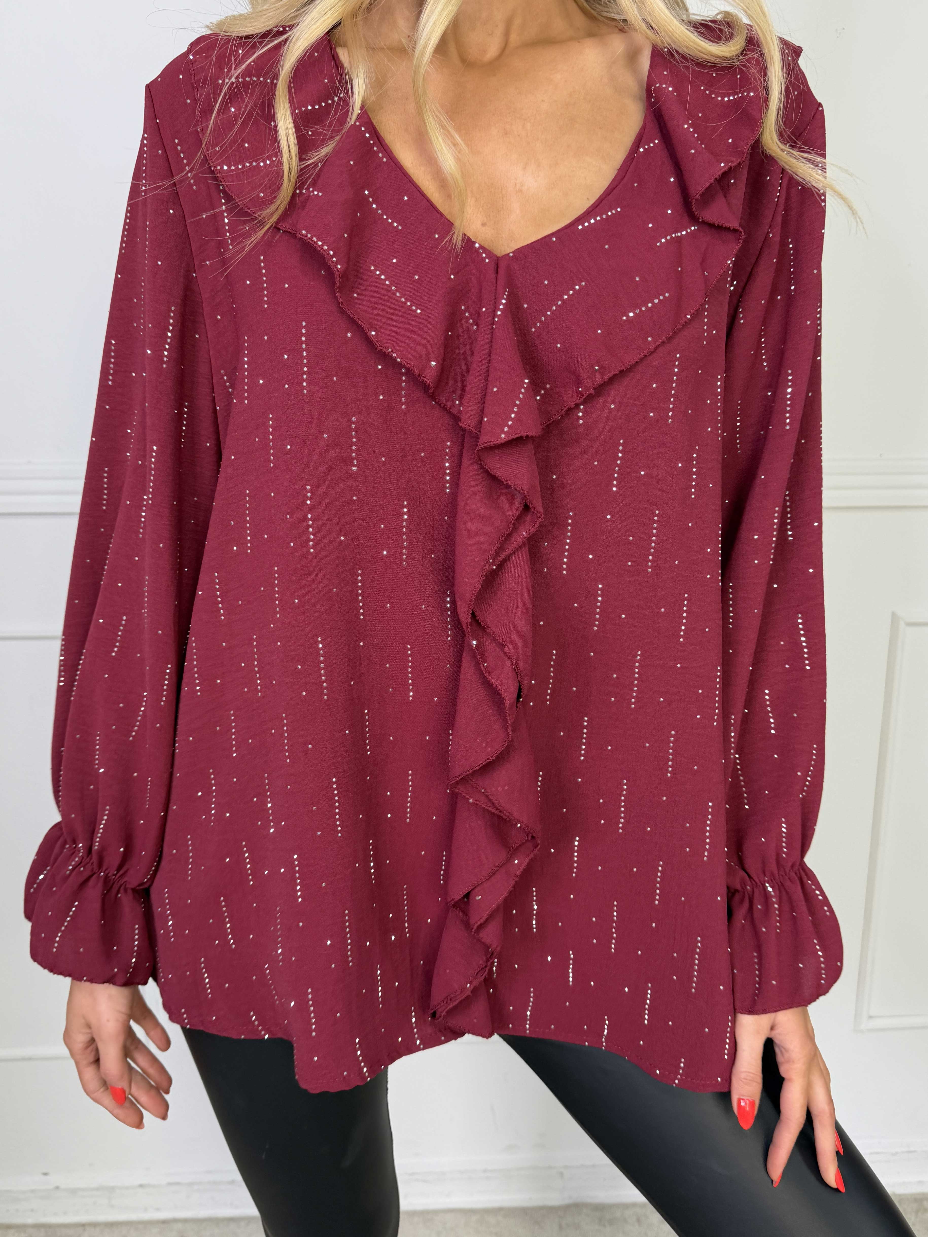 Noor - Fin tunika med volanger och strass