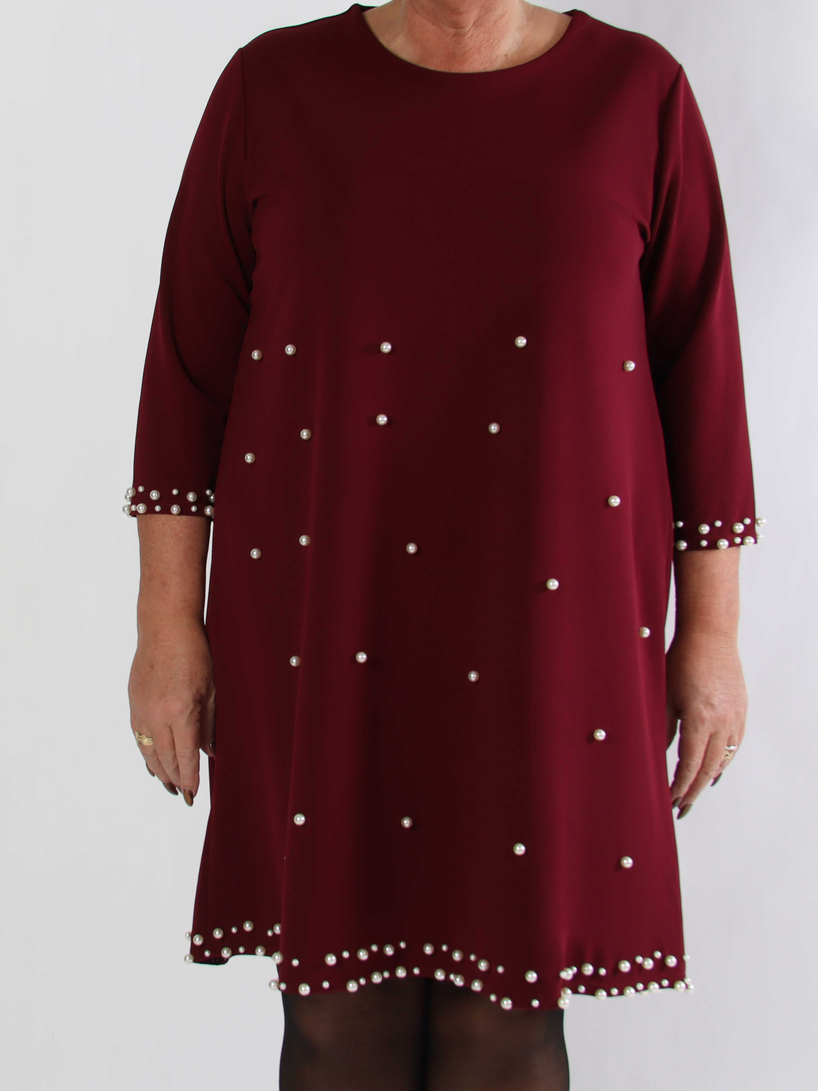 Obi - Klassisk plus size klänning med fina pärlor