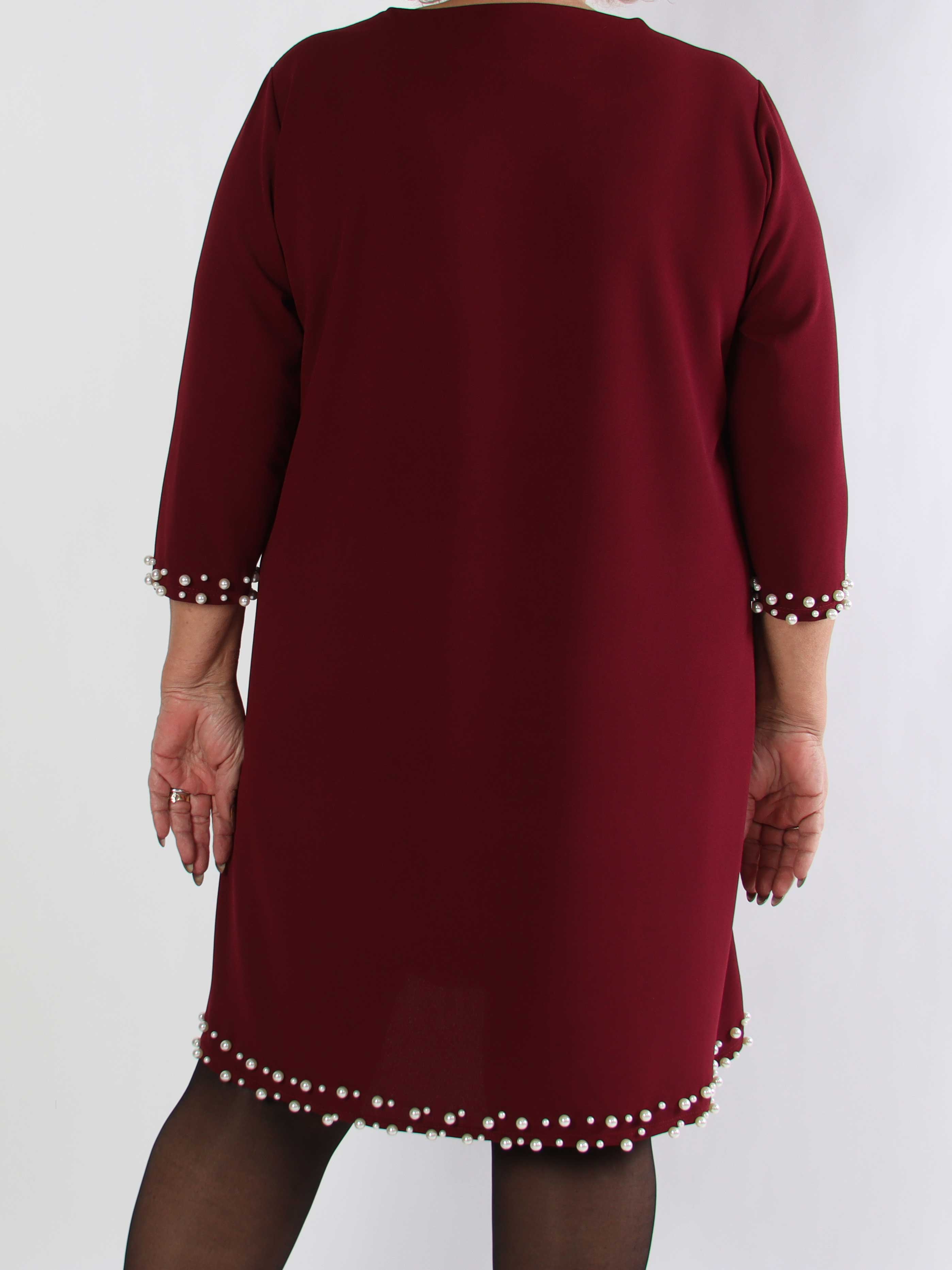 Obi - Klassisk plus size klänning med fina pärlor