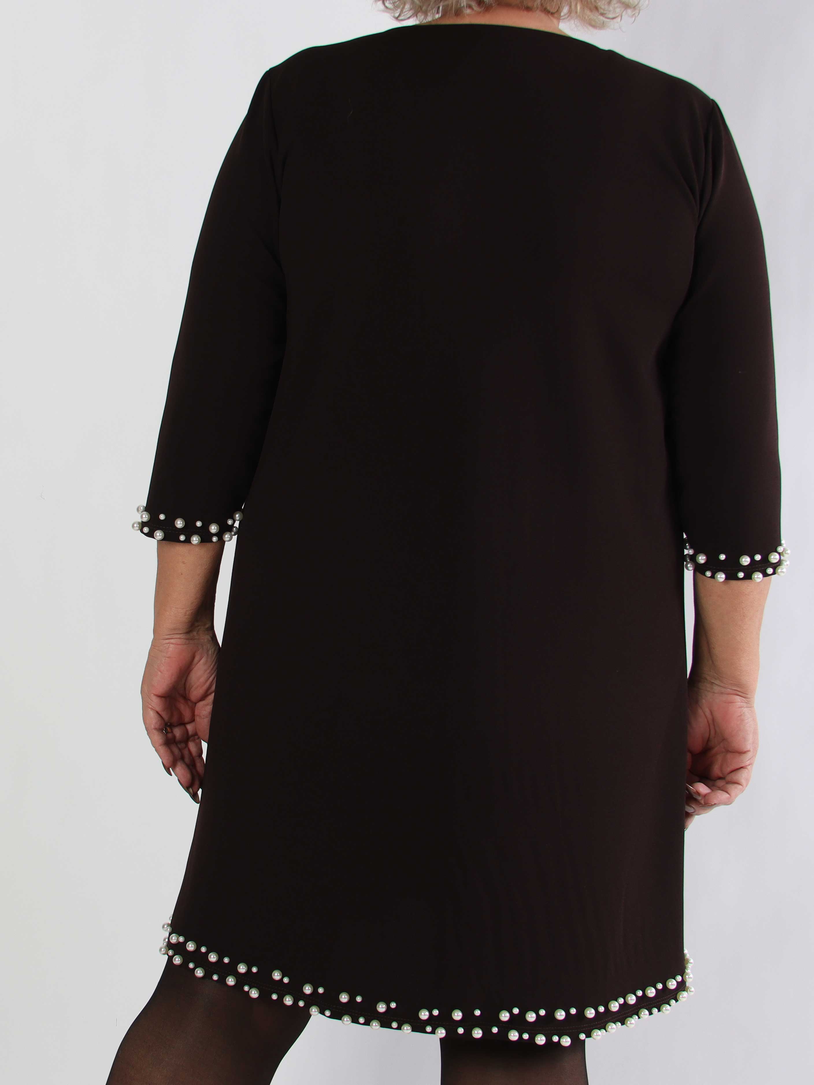 Obi - Klassisk plus size klänning med fina pärlor