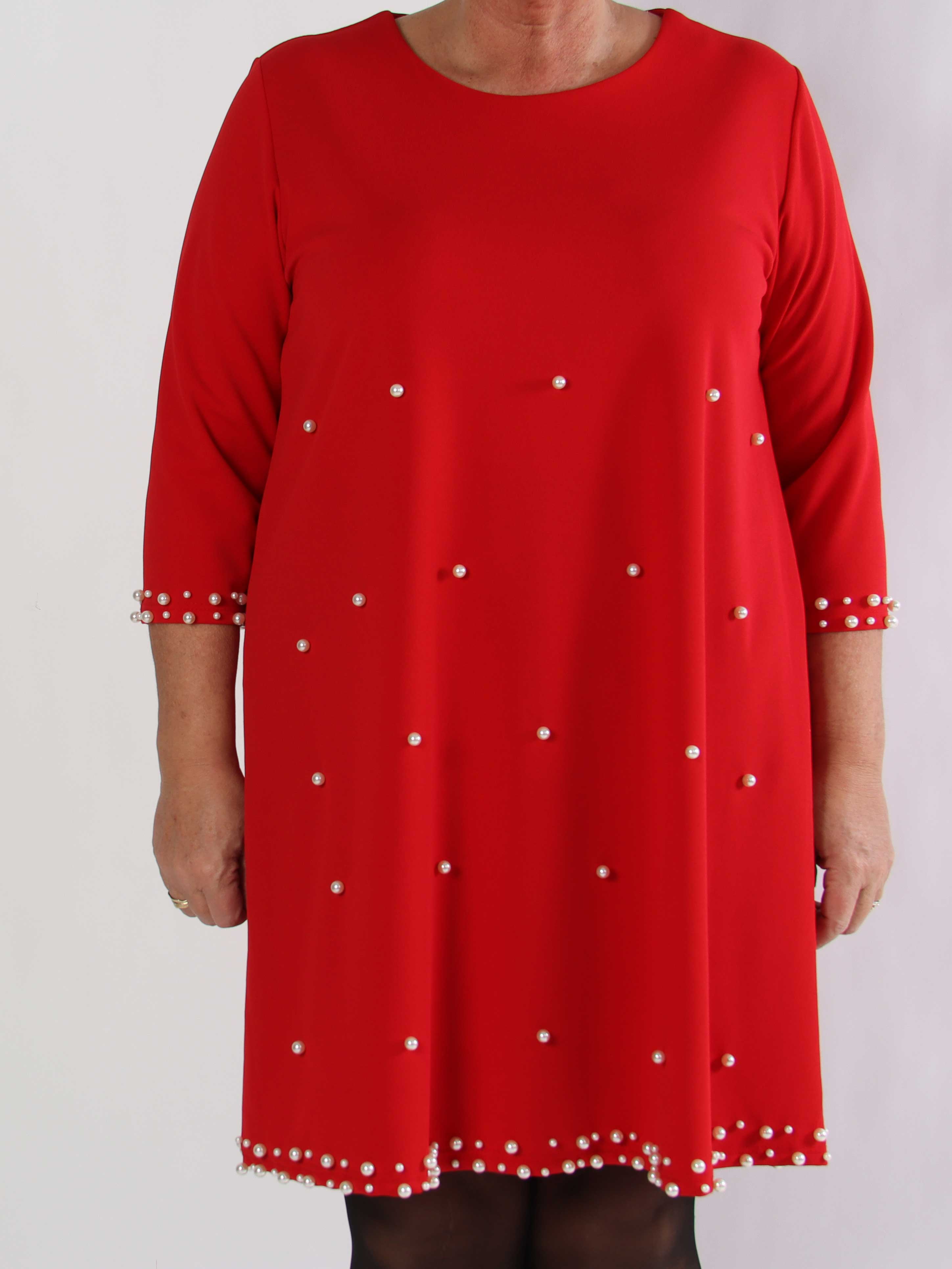 Obi - Klassisk plus size klänning med fina pärlor
