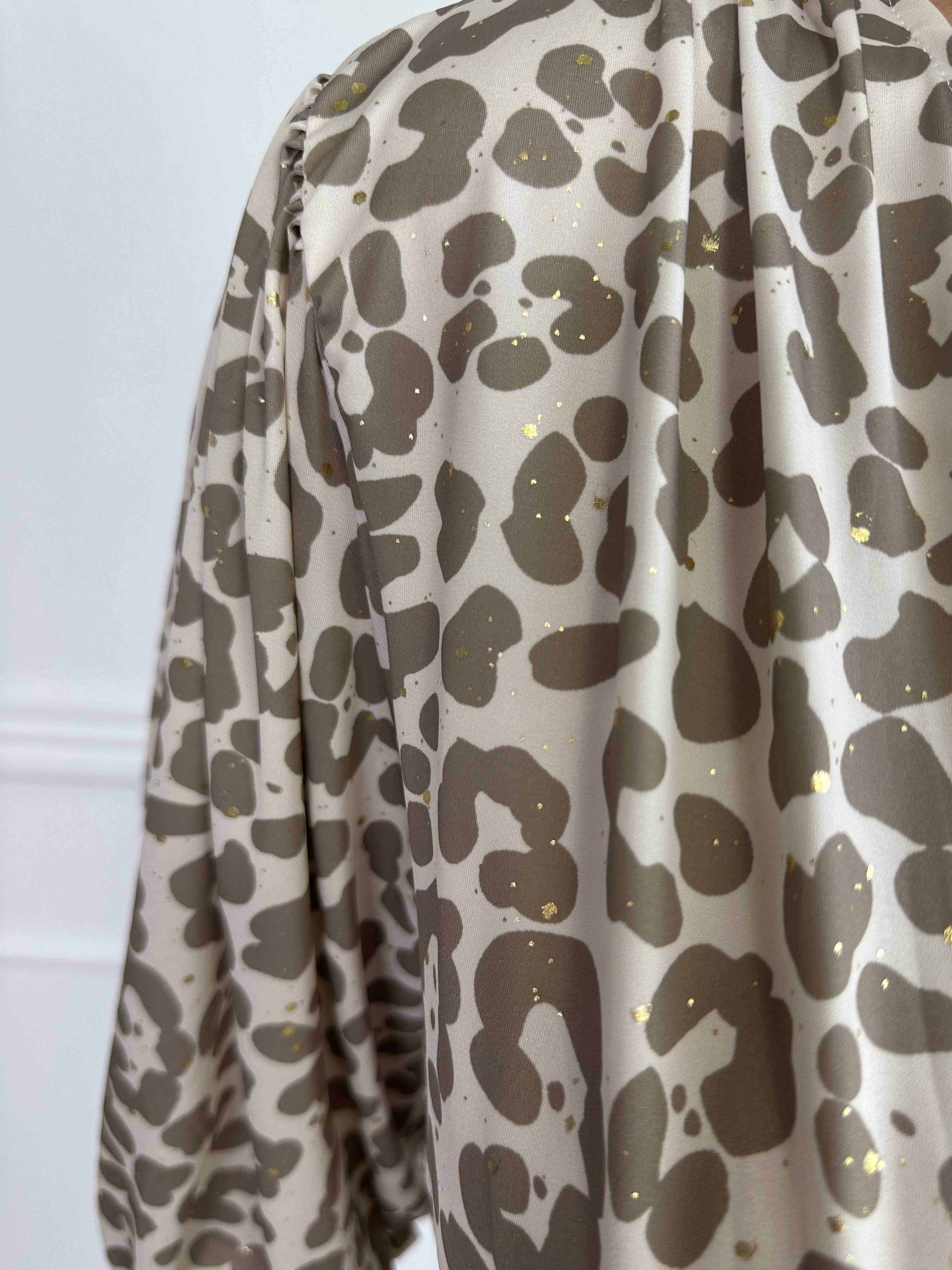 Pamina Leo Short - Kort elastisk kjole i leopardprint