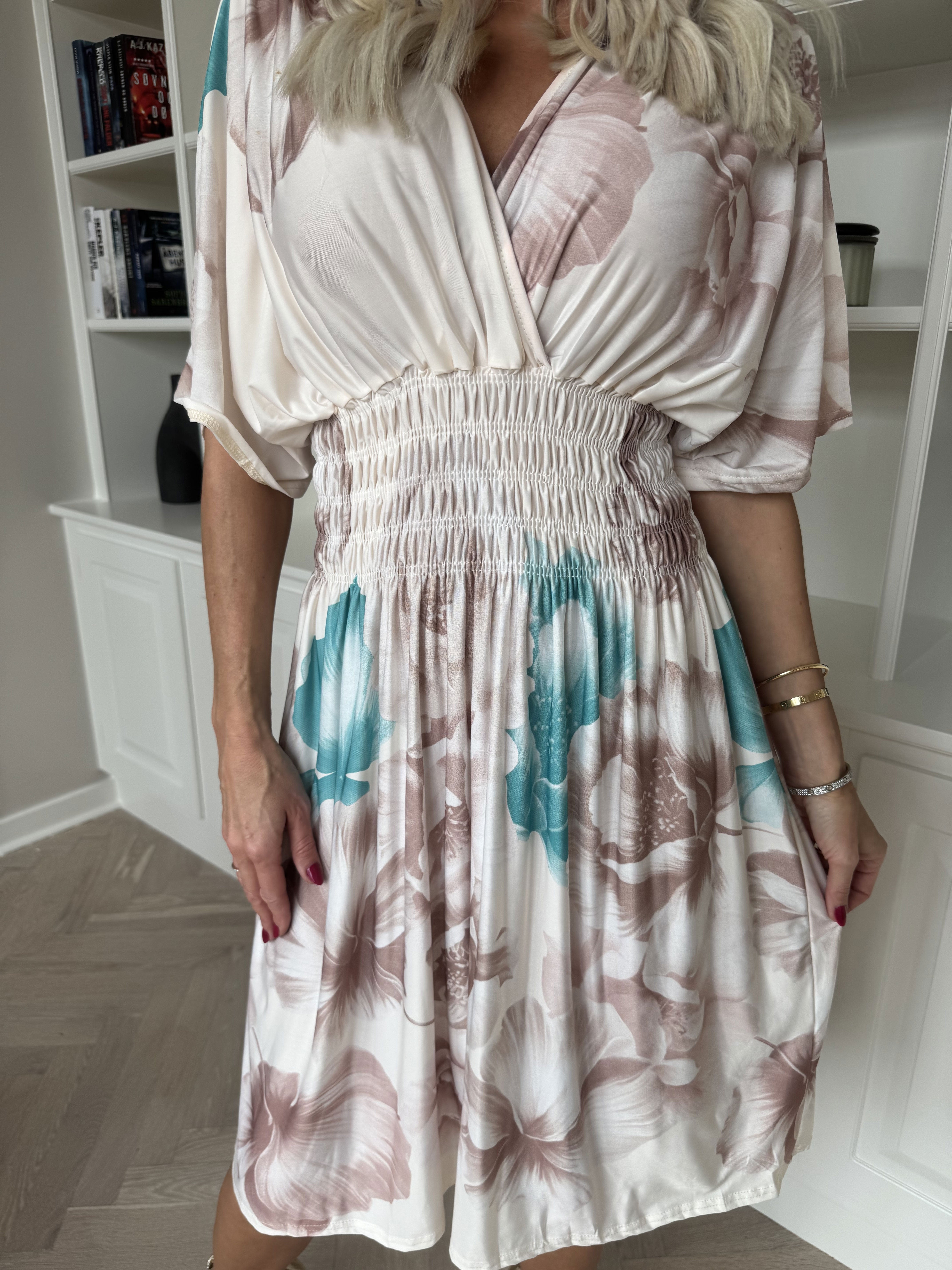 Pams Peony Short - Kort klänning med resår och blommigt tryck