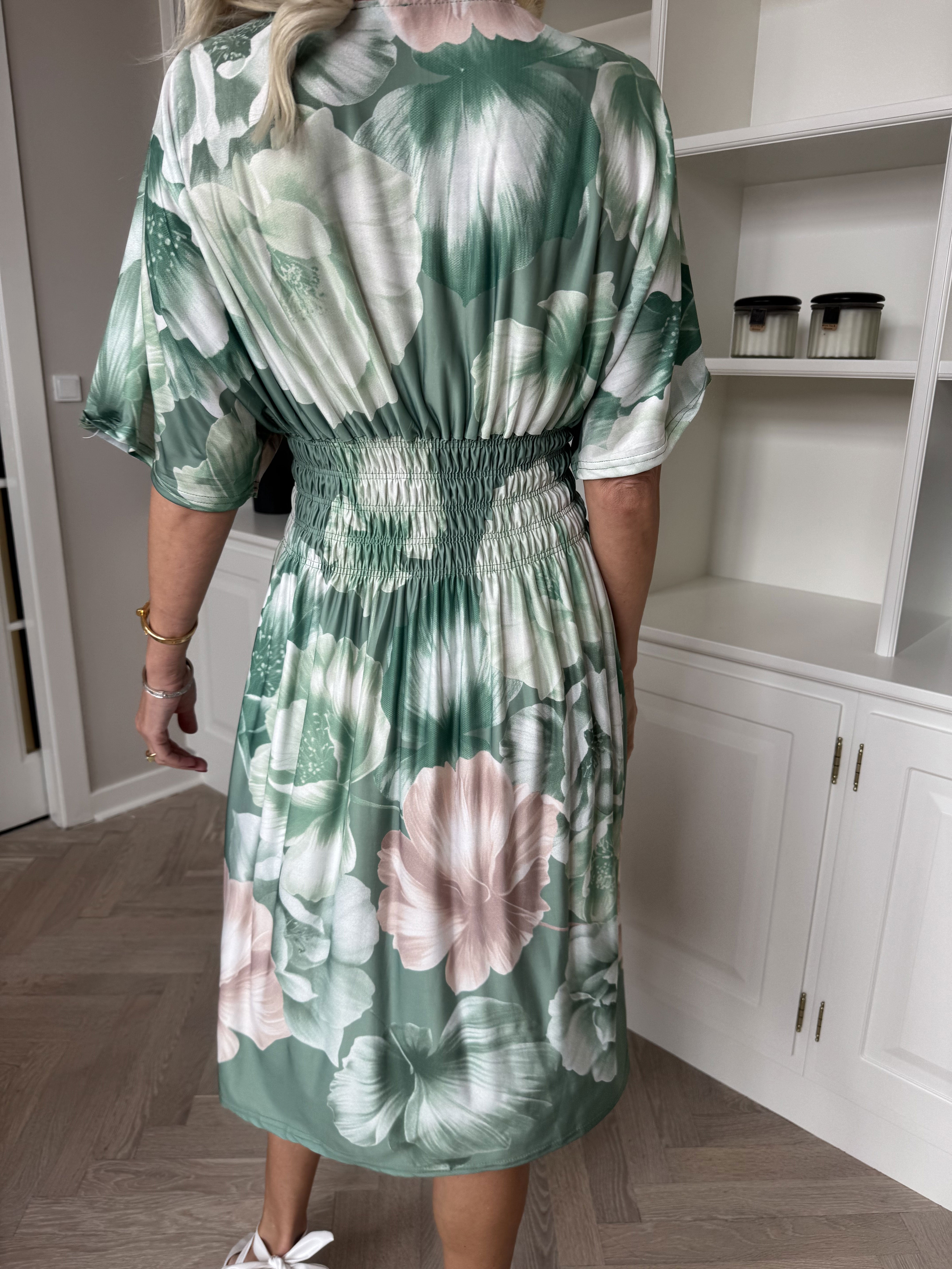Pams Peony Short - Kort klänning med resår och blommigt tryck