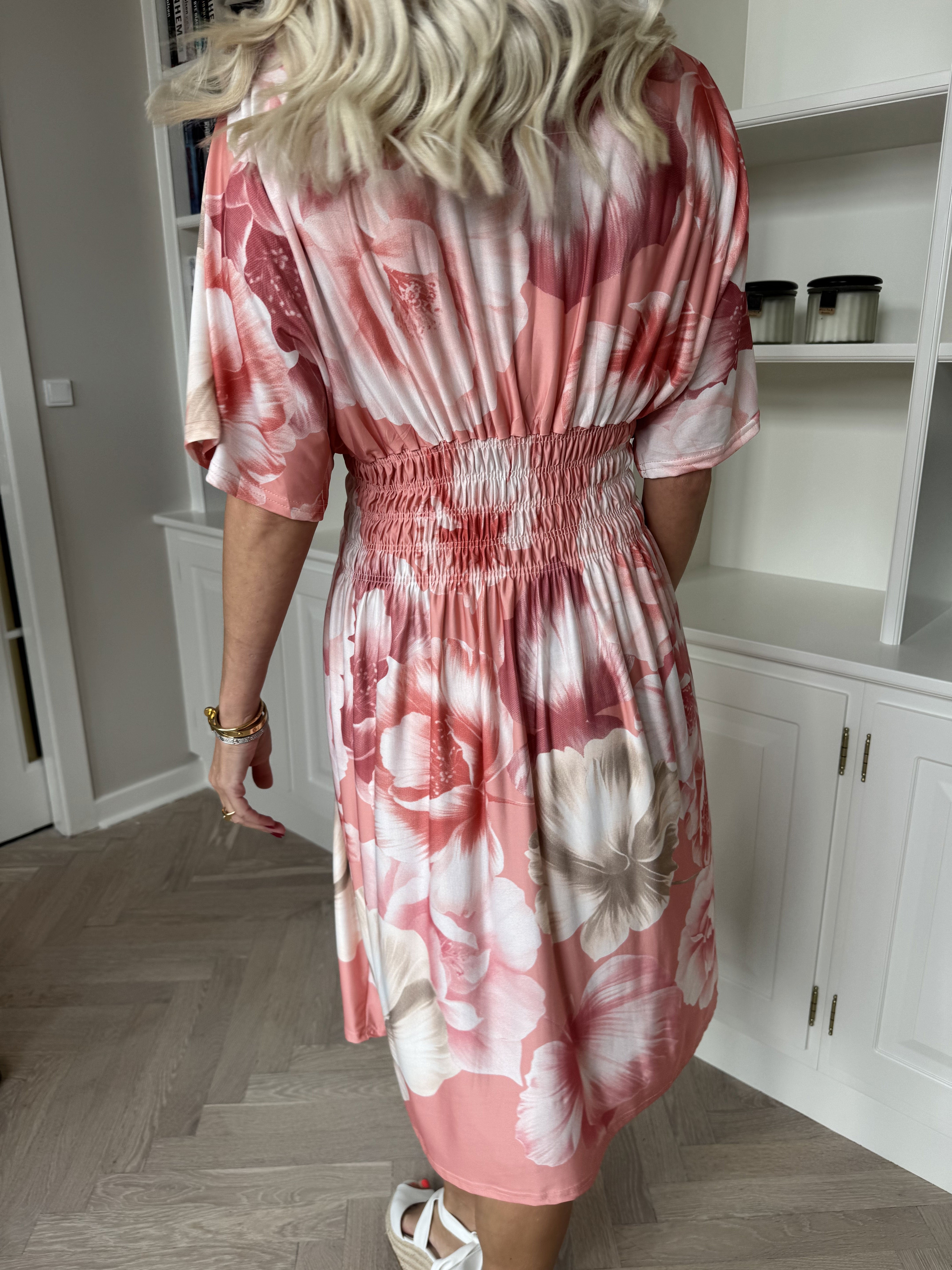 Pams Peony Short - Kort klänning med resår och blommigt tryck