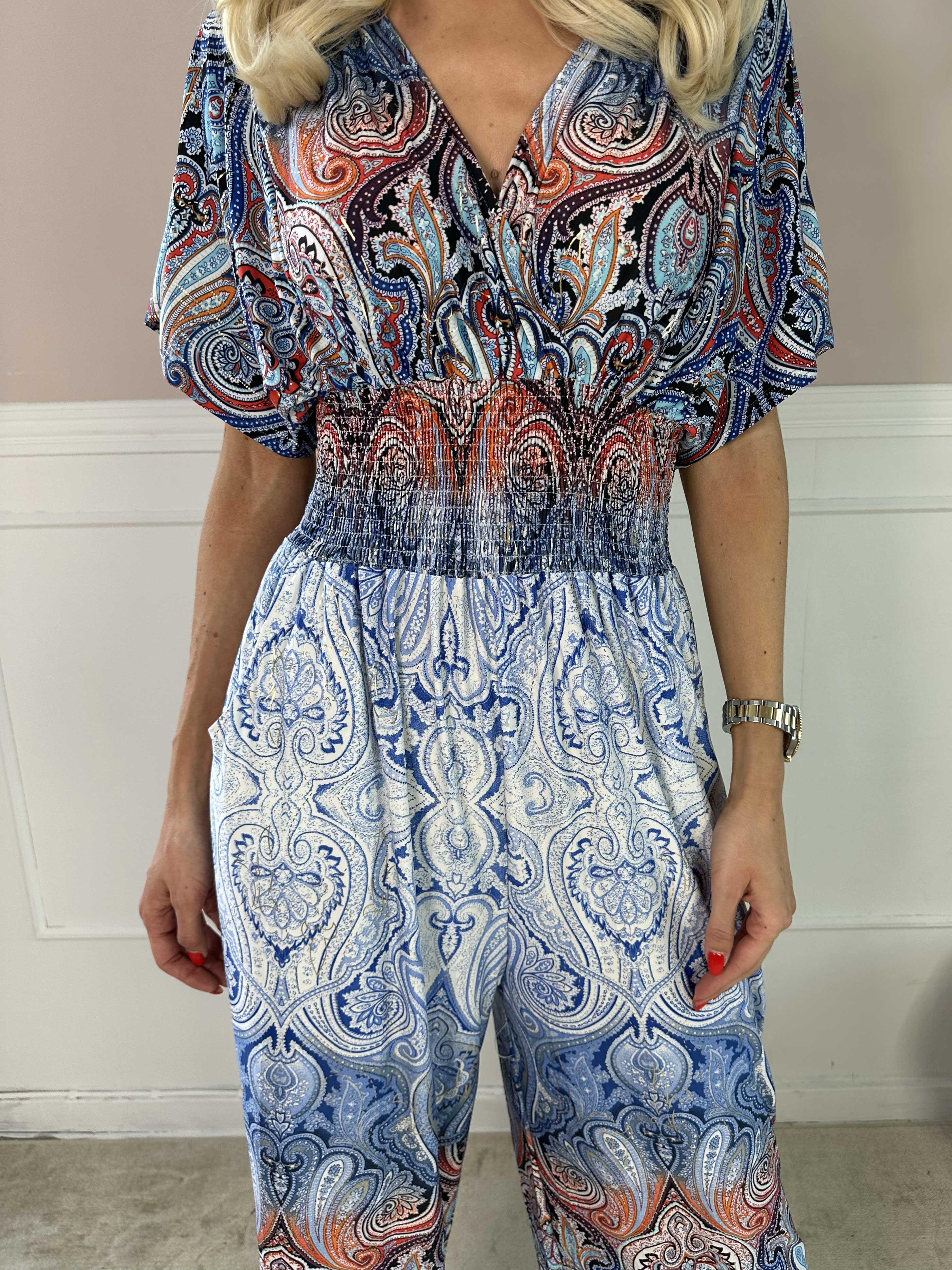 Pams Paisley Jumpsuit - Elastisk jumpsuit med mönster