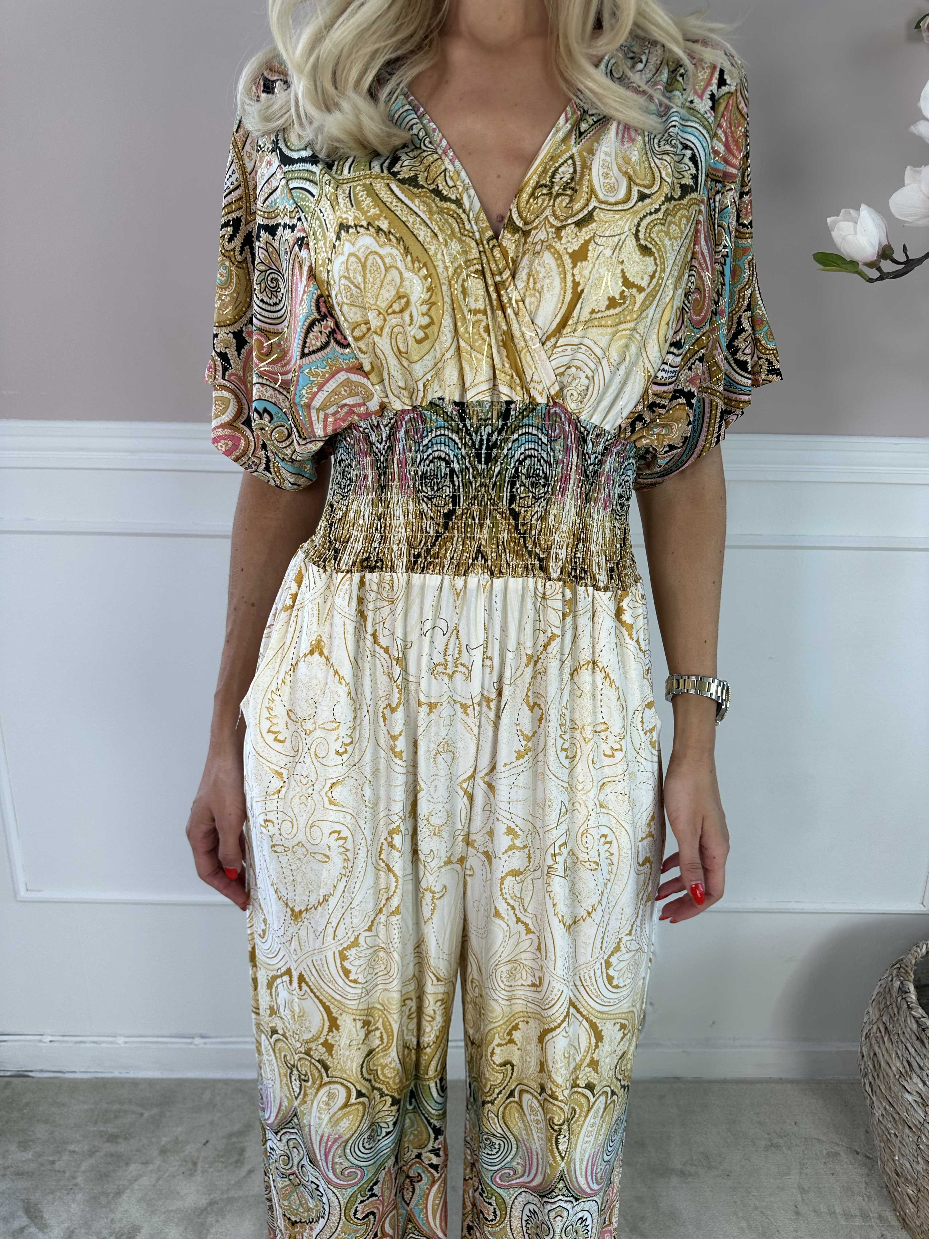 Pams Paisley Jumpsuit - Elastisk jumpsuit med mönster