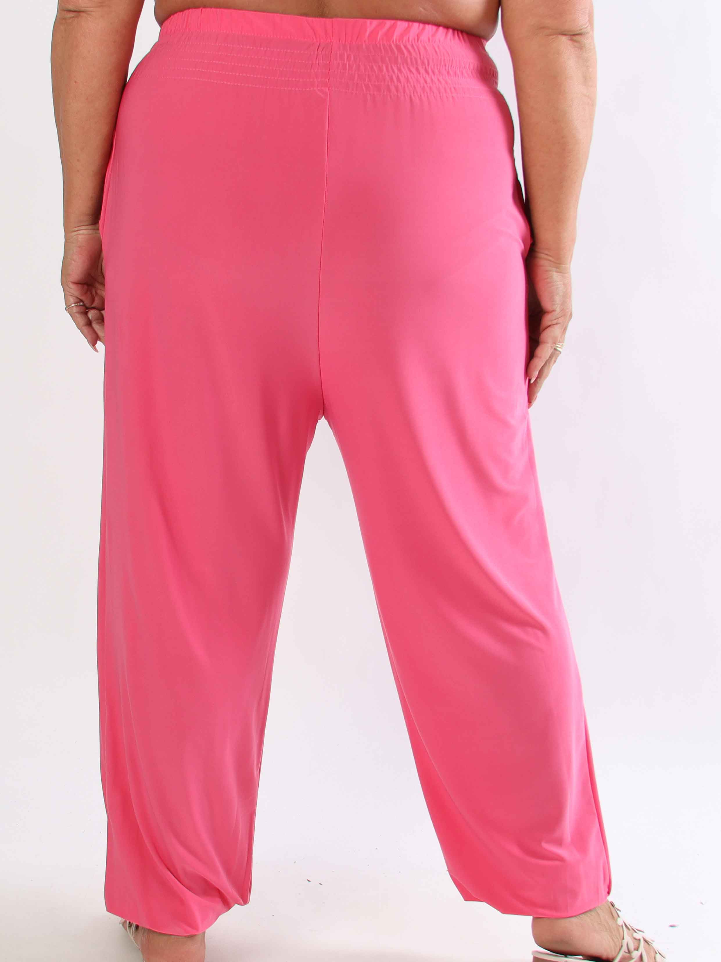 Pams Plain Harem Pants - Elastiske plus size bukser med smock i taljen