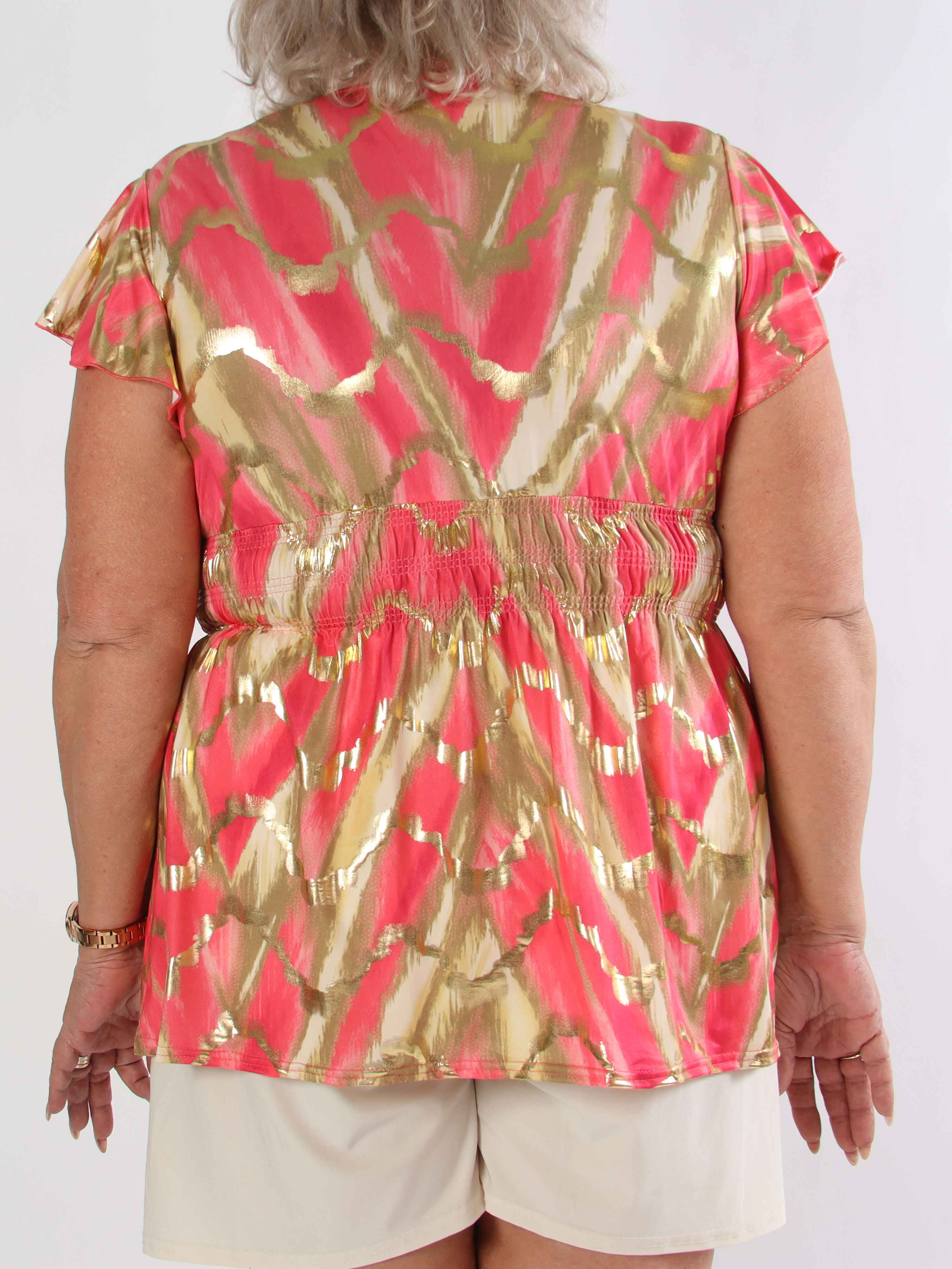 Pams Wave Shirt - Söt plus size tunika i fint mönster med resår