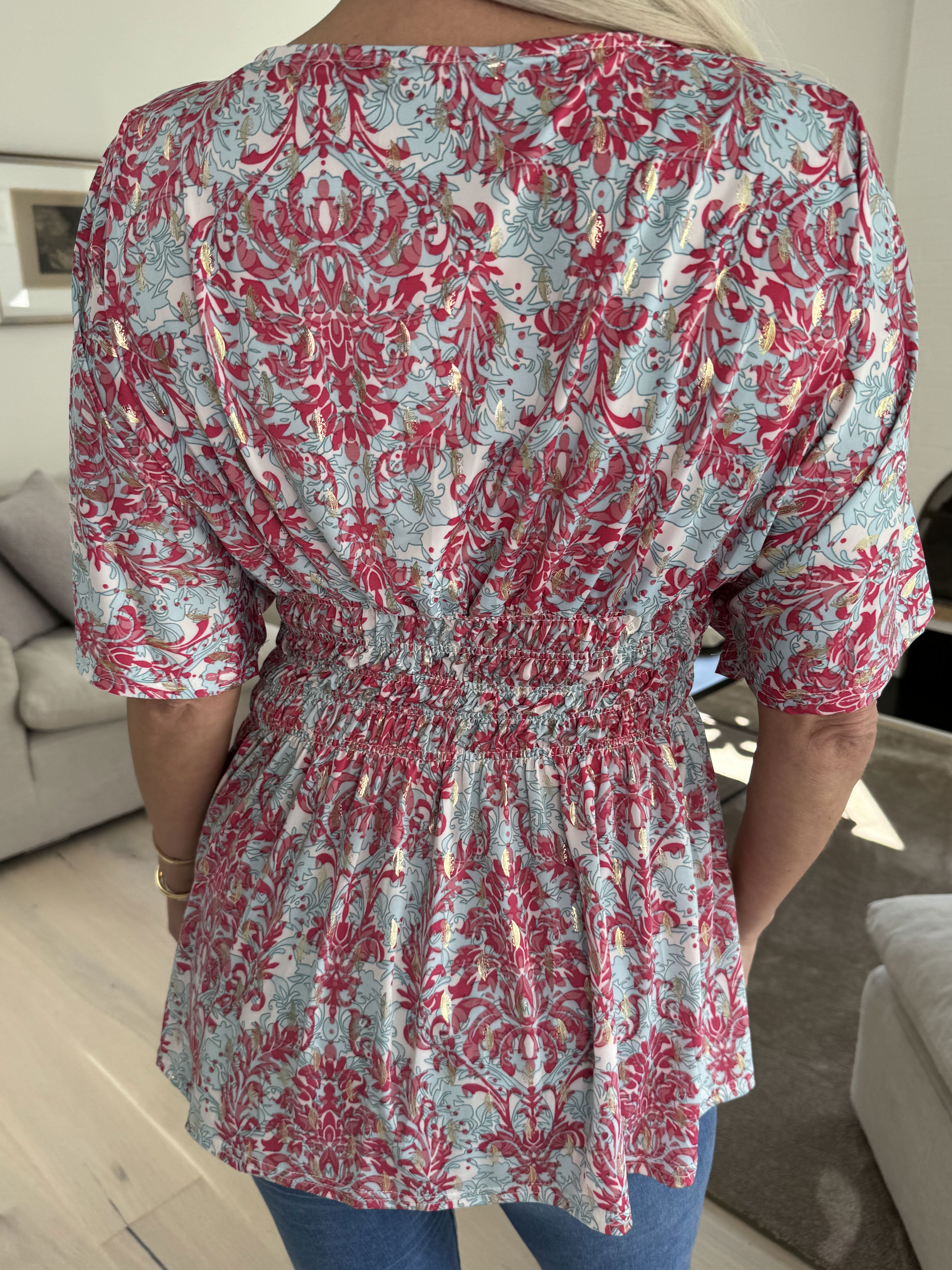 Pams Royal Shirt - Söt tunika i fint tryck med smock