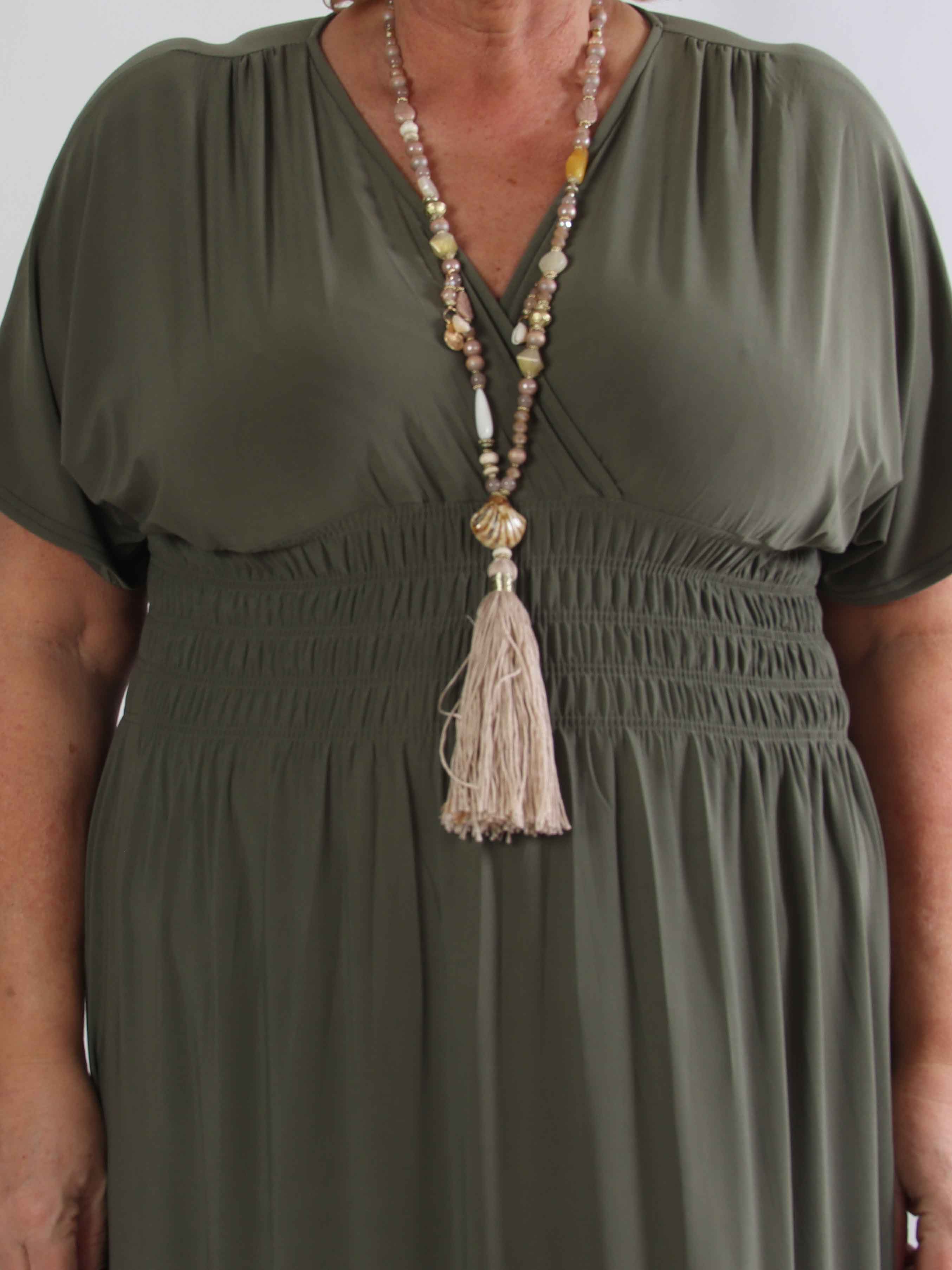 Pams Plain - Elastisk plus size kjole med smock
