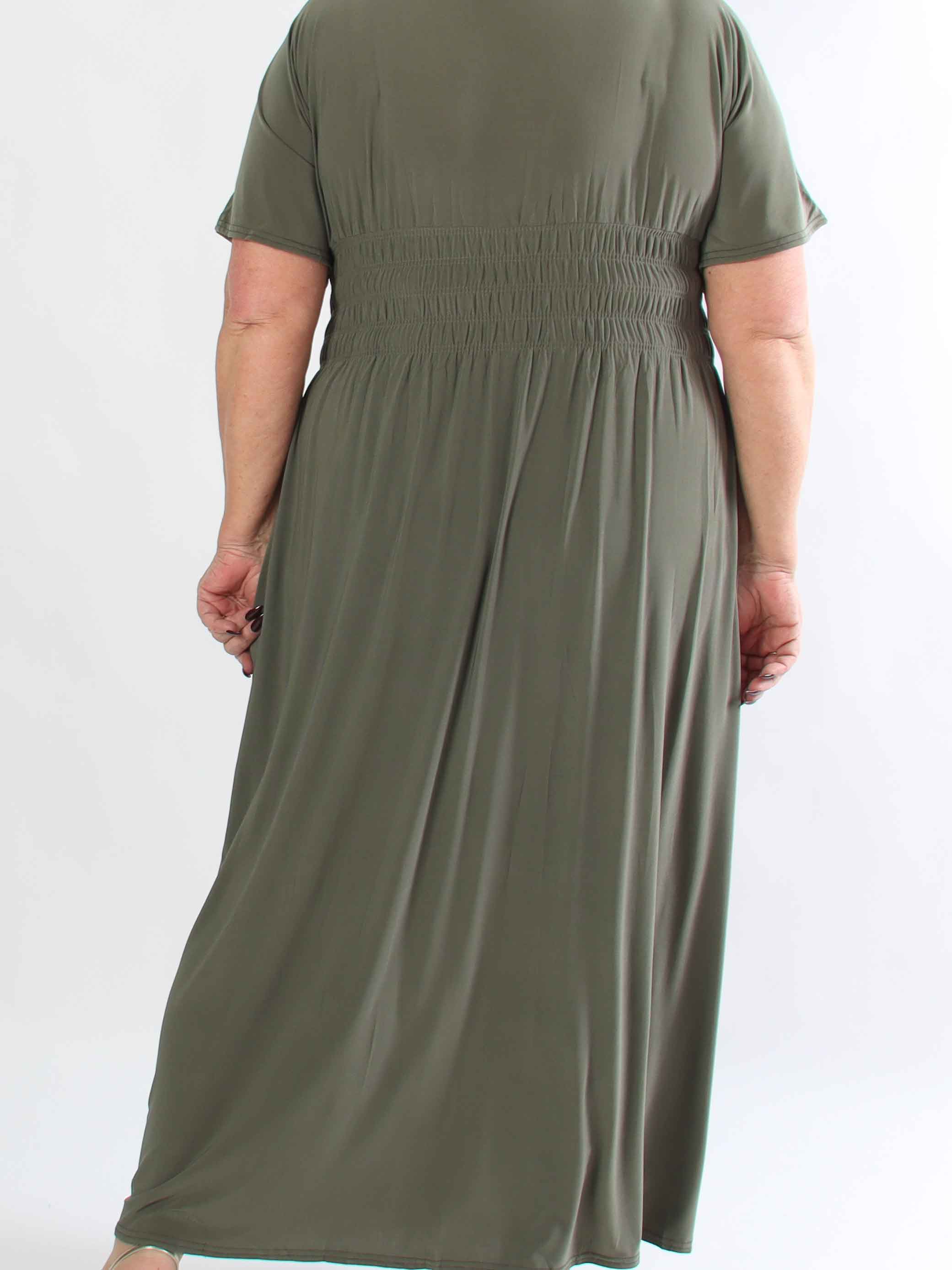 Pams Plain - Elastisk plus size kjole med smock
