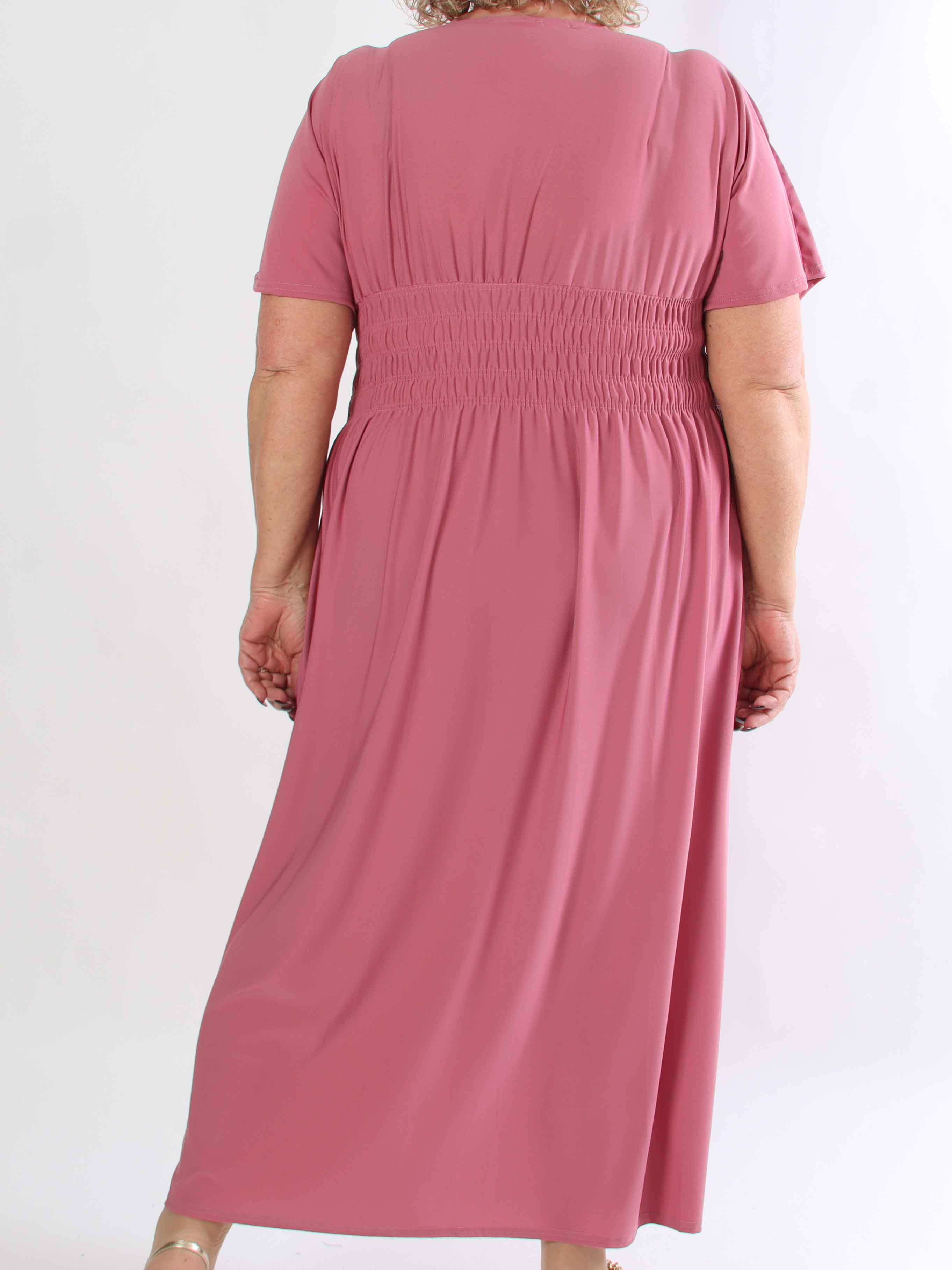 Pams Plain - Elastisk plus size kjole med smock