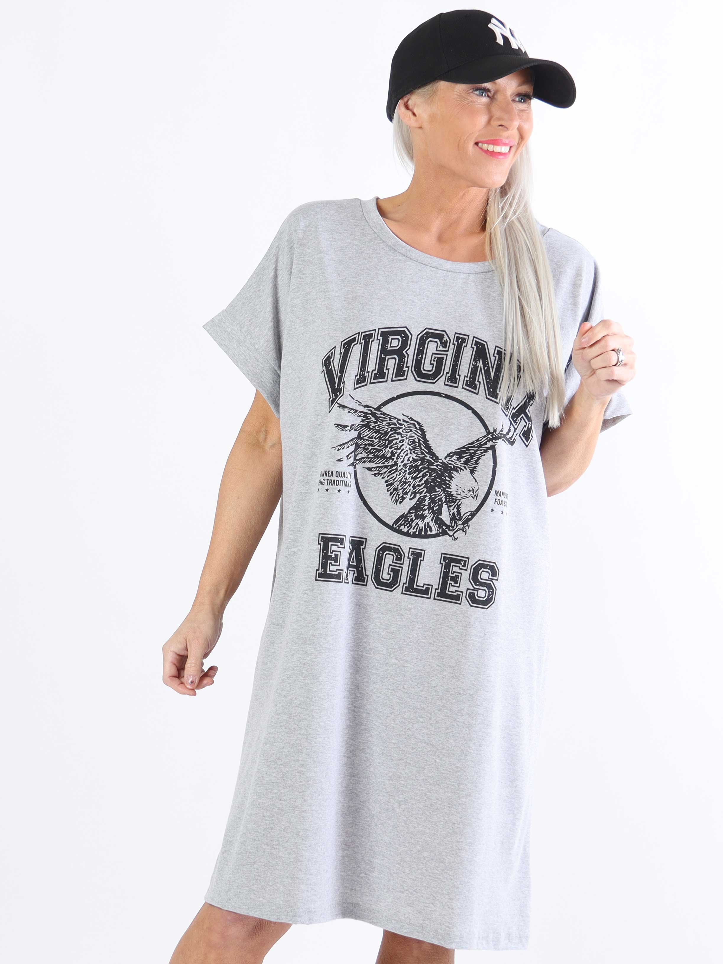 Pernille - Plus size t-shirtklänning i bomull med tryck