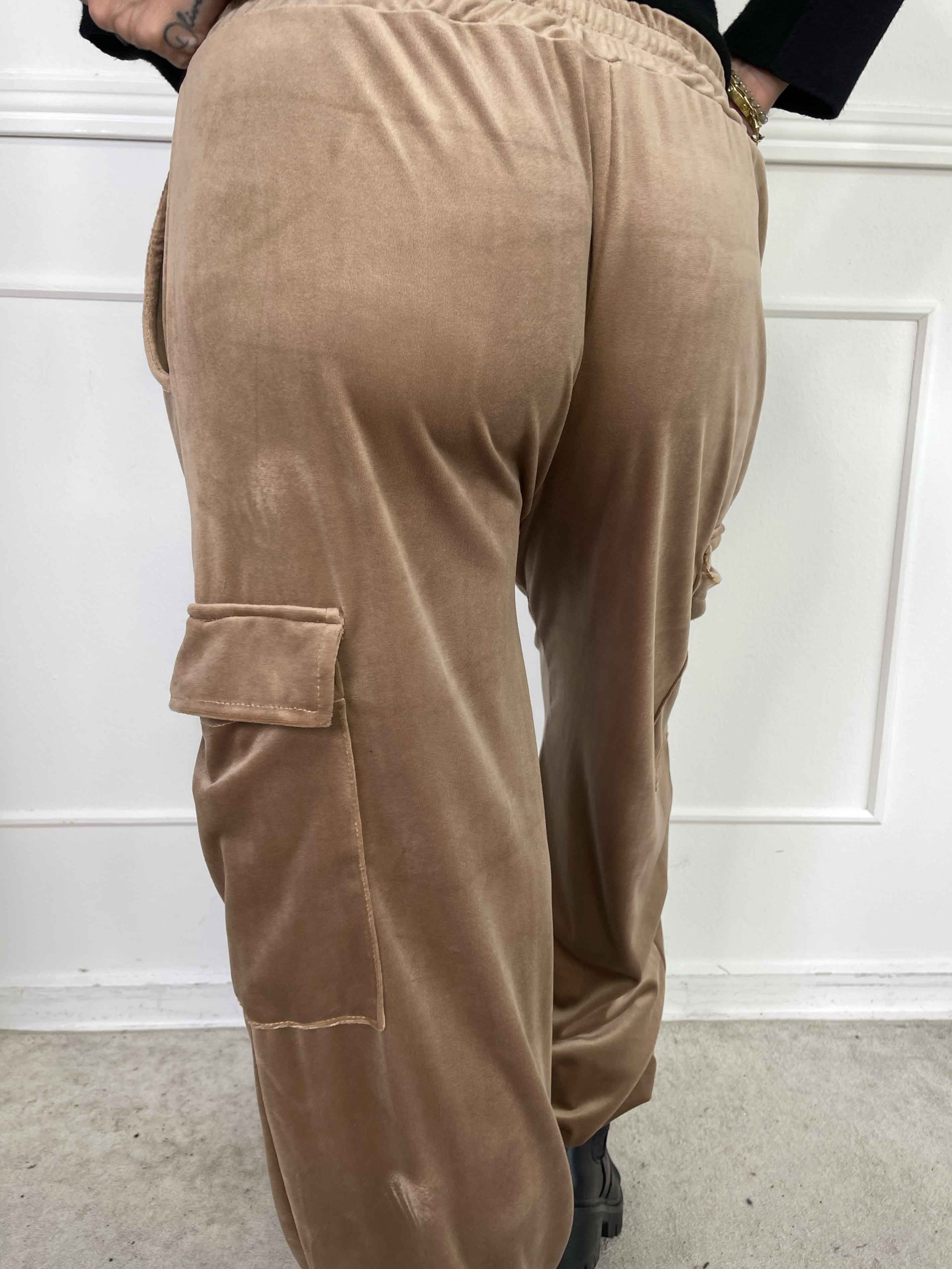 Pippa - Mjuka cargobyxor i velour