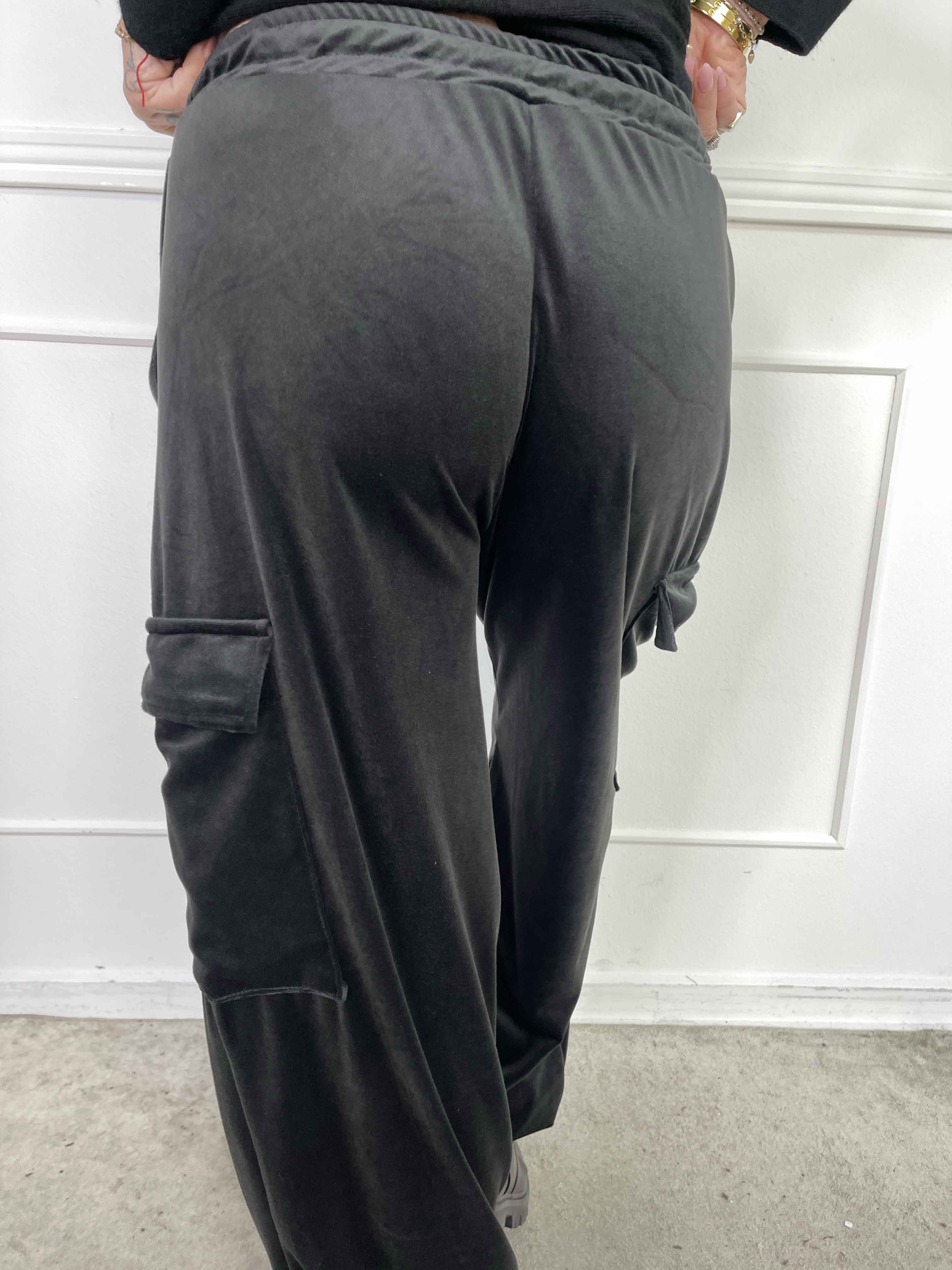 Pippa - Mjuka cargobyxor i velour