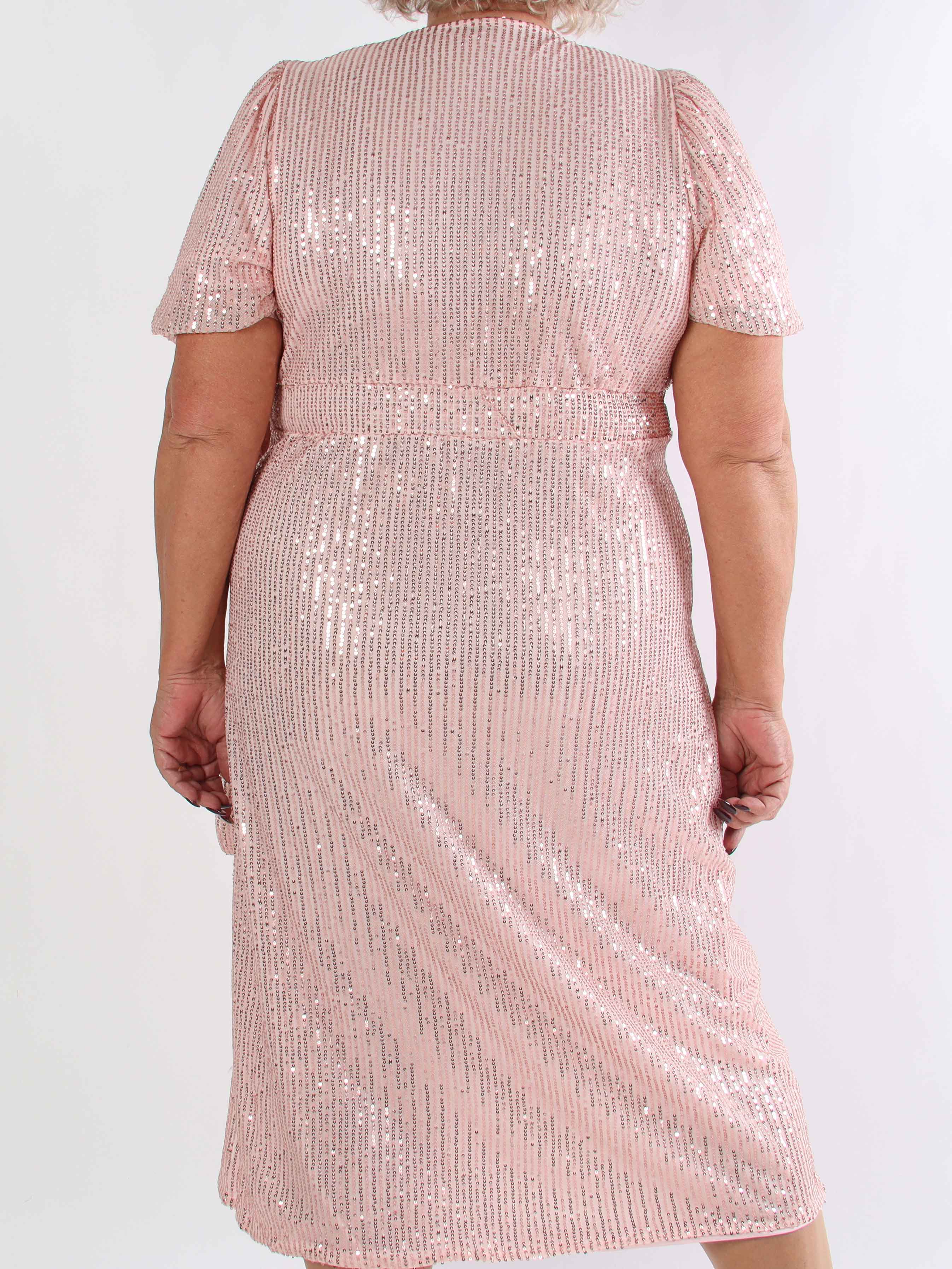 Primula Glitter - Plus size omlottklänning med paljetter