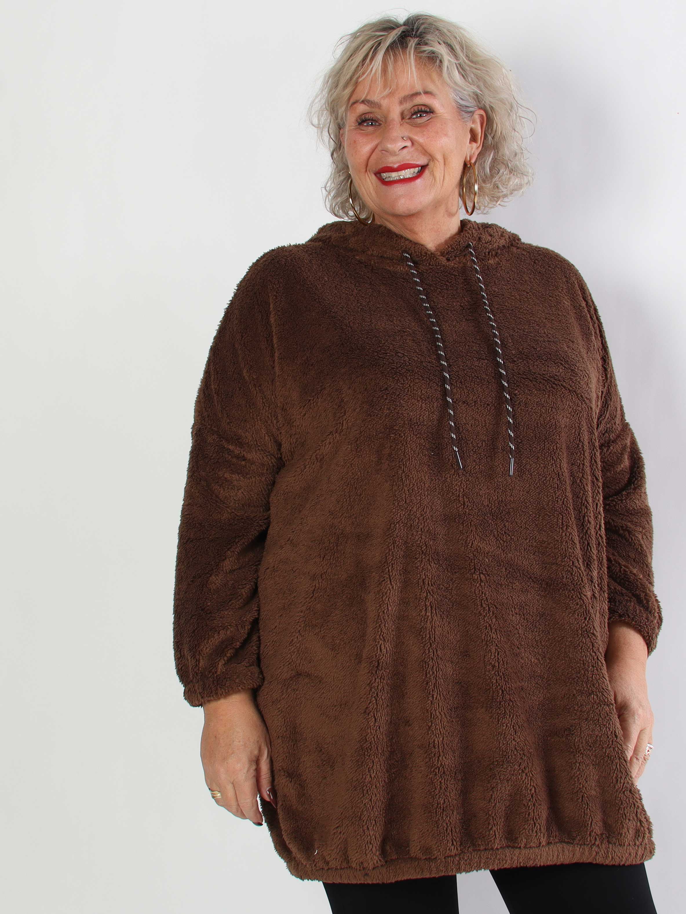 Puffy - Plus size hoodie i fluffy och mjukt material