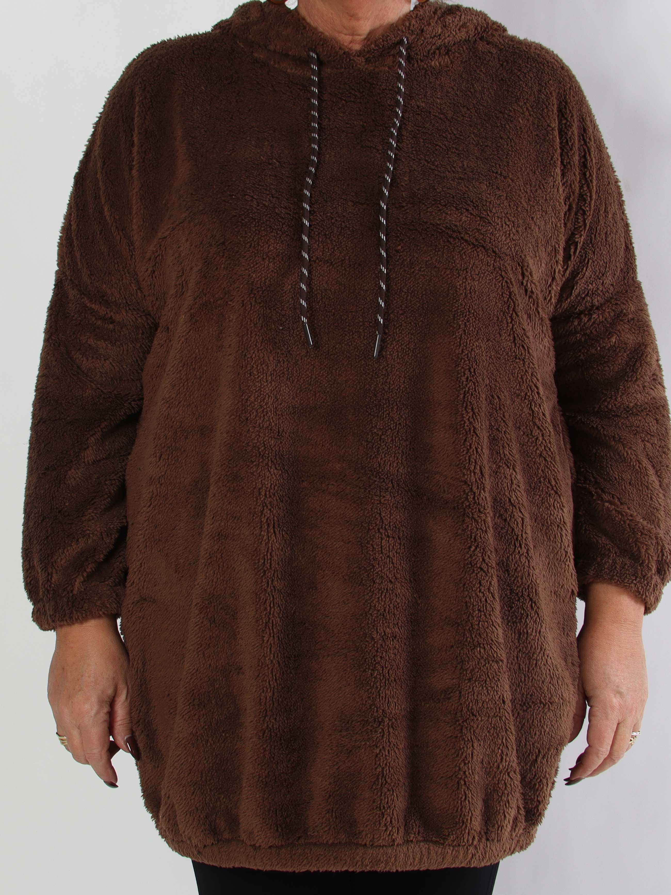 Puffy - Plus size hoodie i fluffy och mjukt material