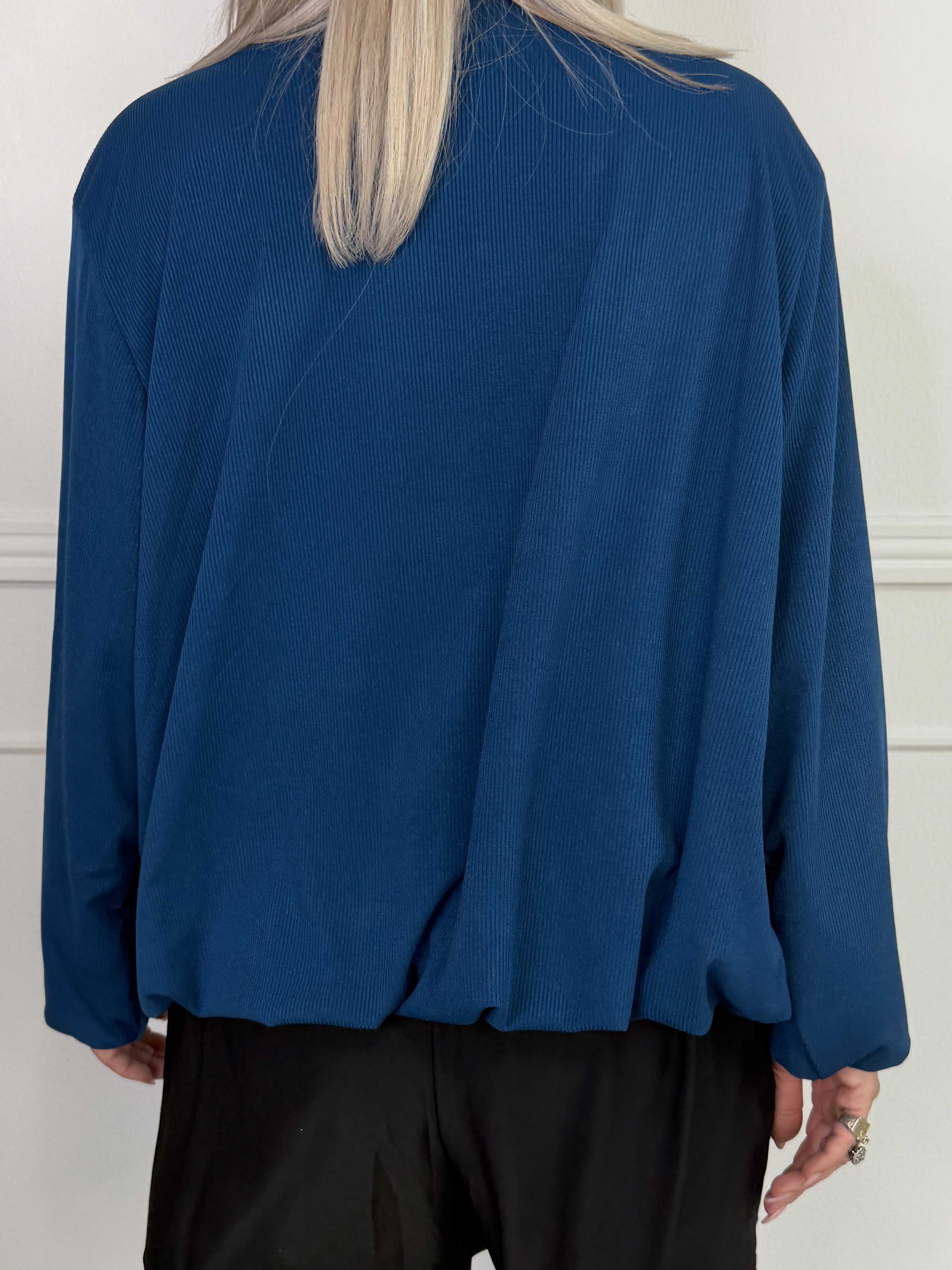 Rakel Plain - Långärmad blus i ribbat tyg