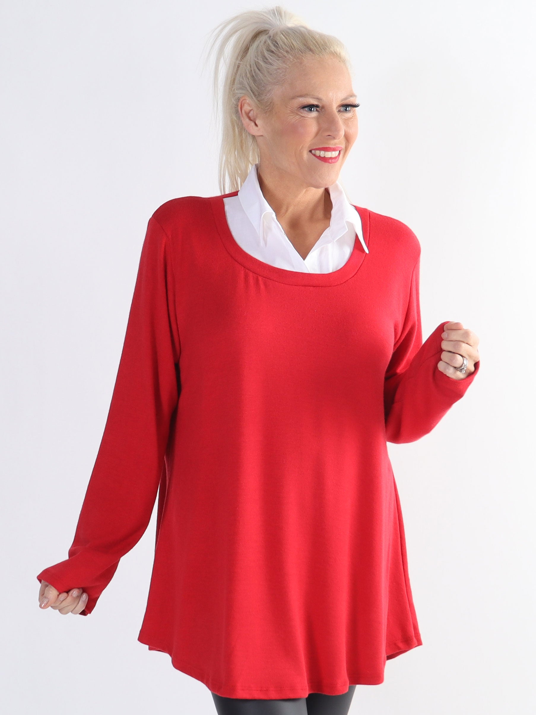Rita - Härligt mjuk plus size-blus med vit skjortkrage