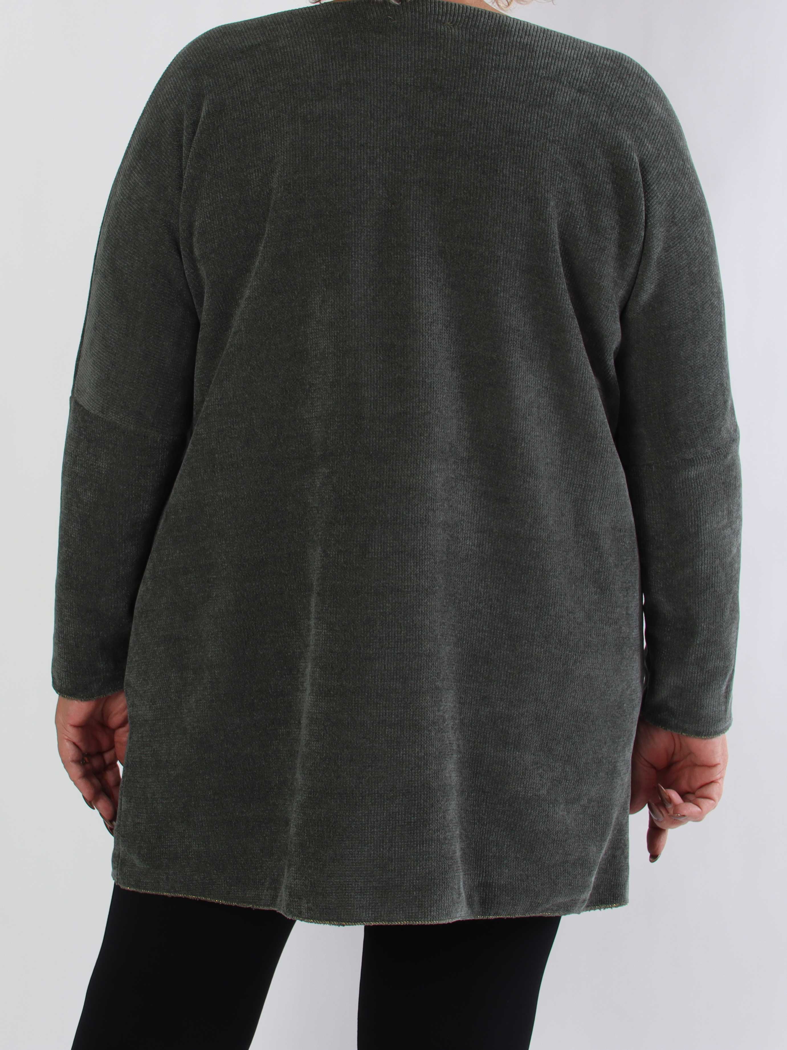 Rocka - Mjuk stickad plus size klänning med motiv