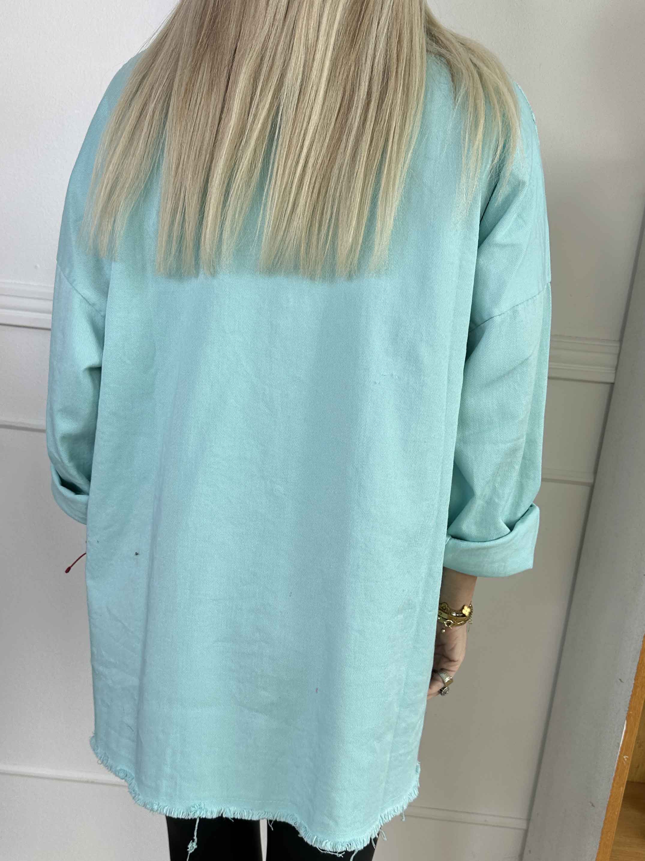 Scarlett - Jeansjacka med axlar av spets
