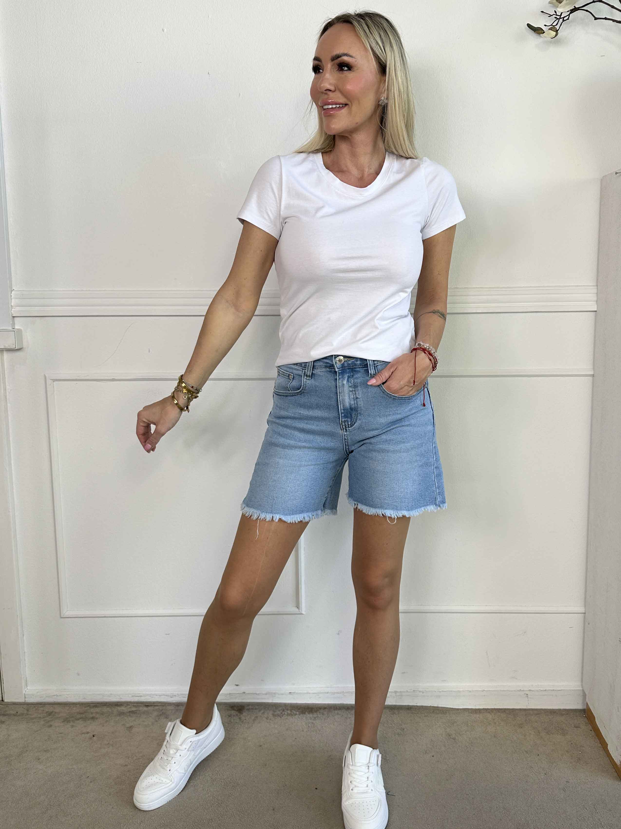 Sif - Shorts i ljus denim