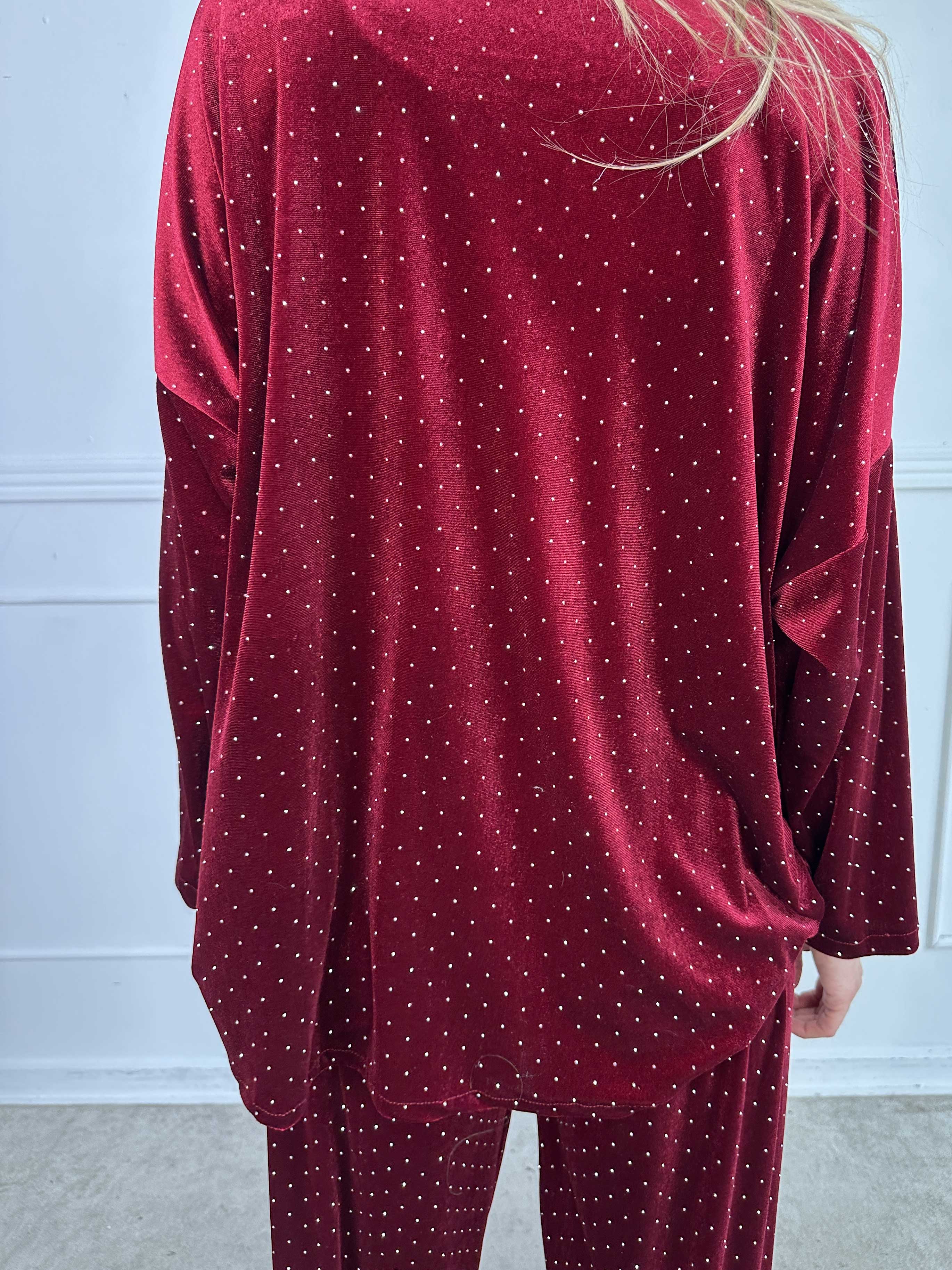 Sparkling - Mjukt set i velour med glittrande stenar