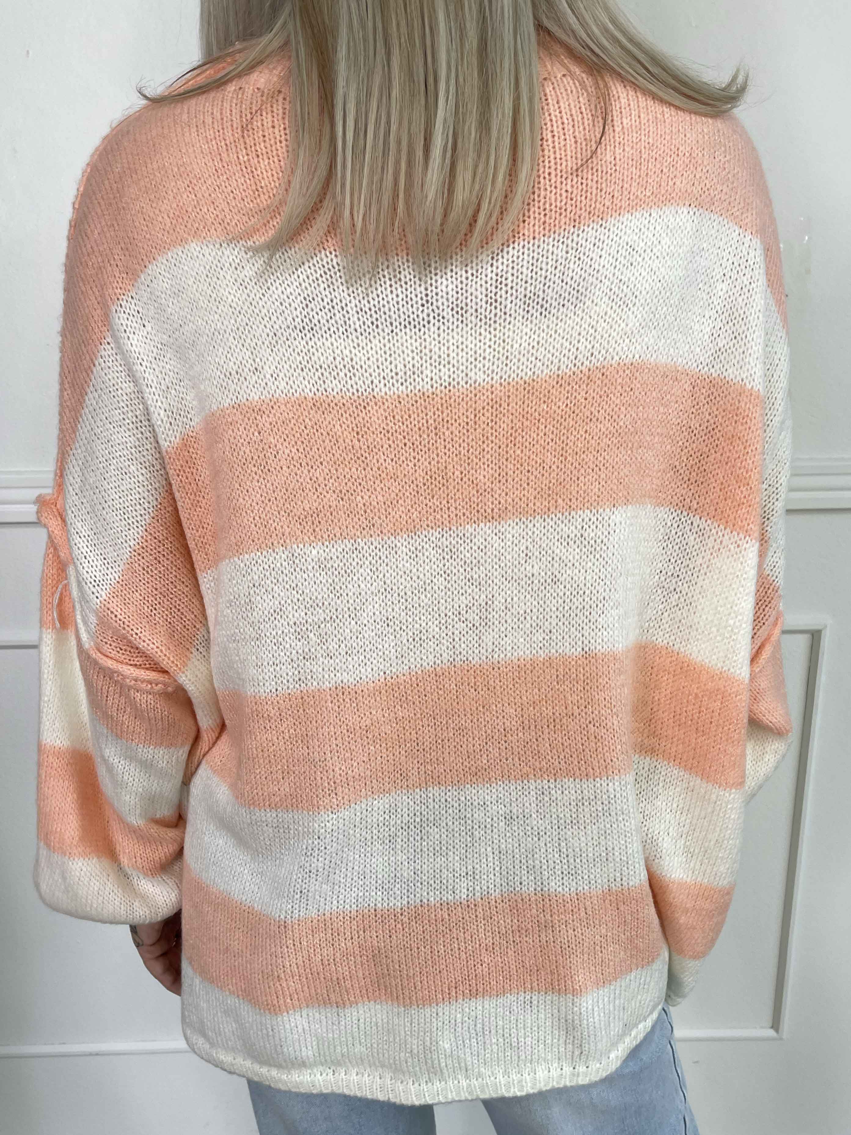 Stacia - Stickad blus med breda ränder