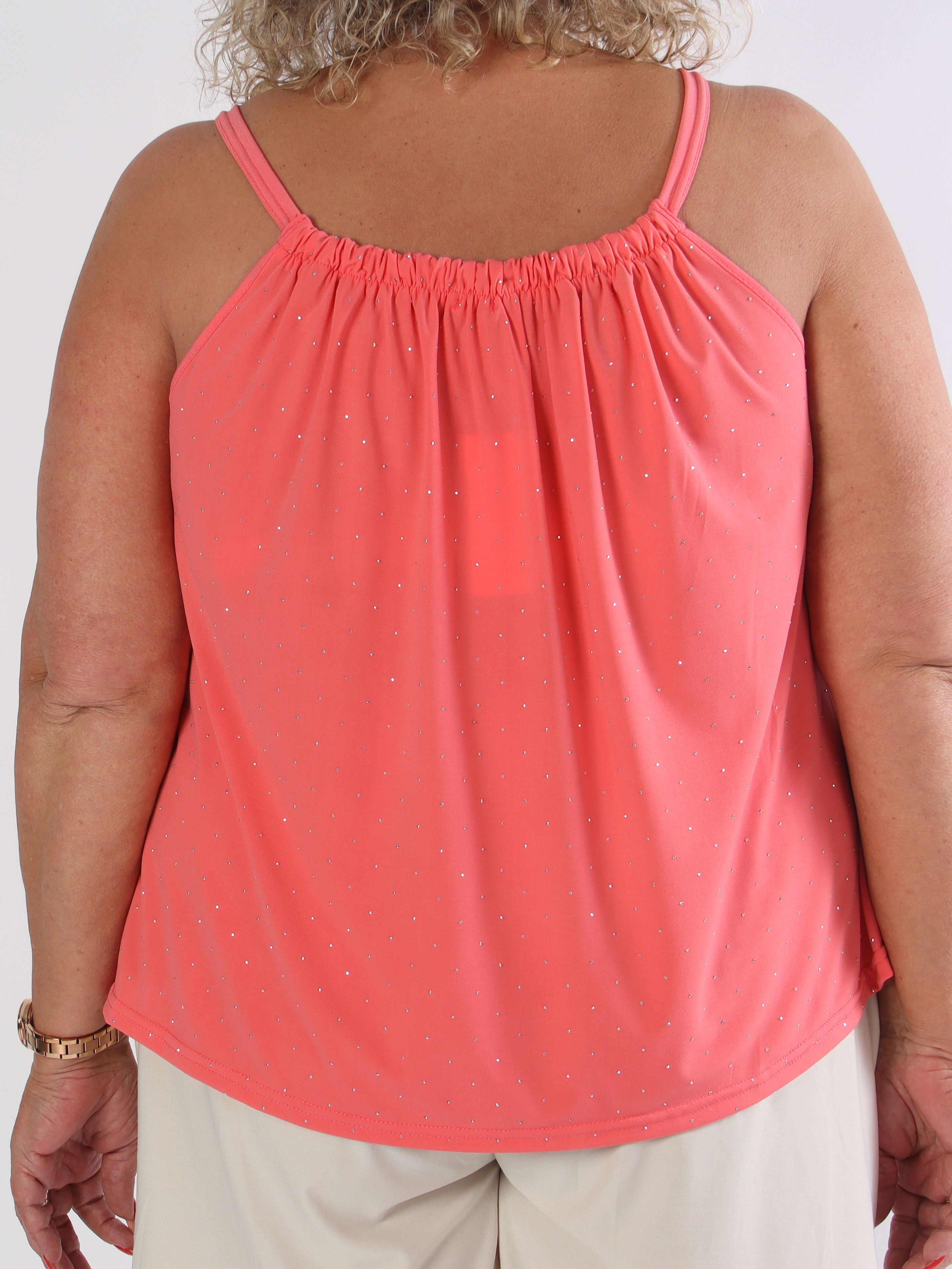 Sunlove Crystal Top - Enfärgad plus size elastisk topp med mock neck