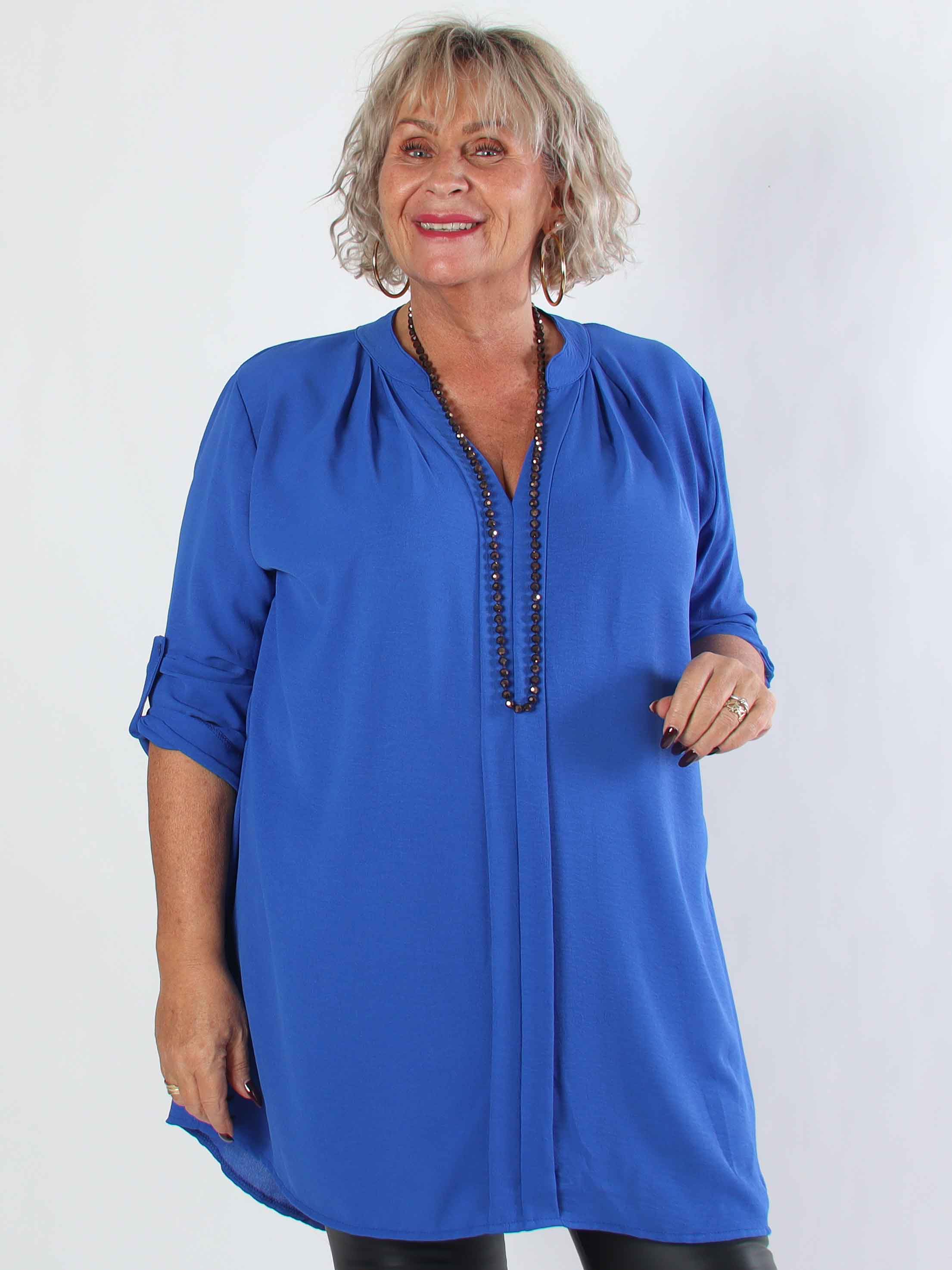 Teresa - Plus size tunika med uppvikta ärmar