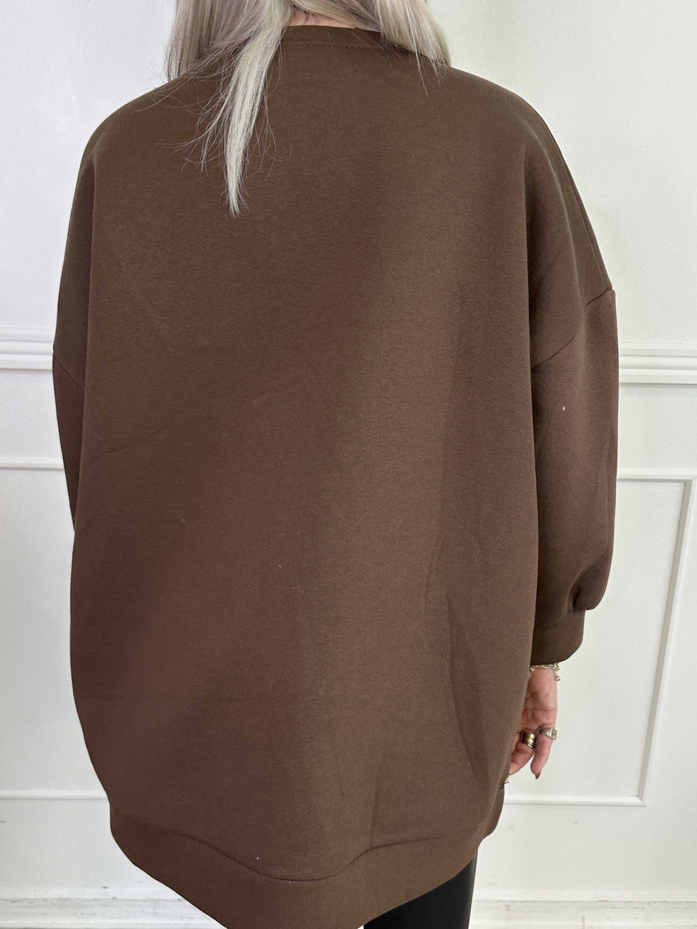 Thalassa - Oversized sweatshirt i bomull med stor velourrosett
