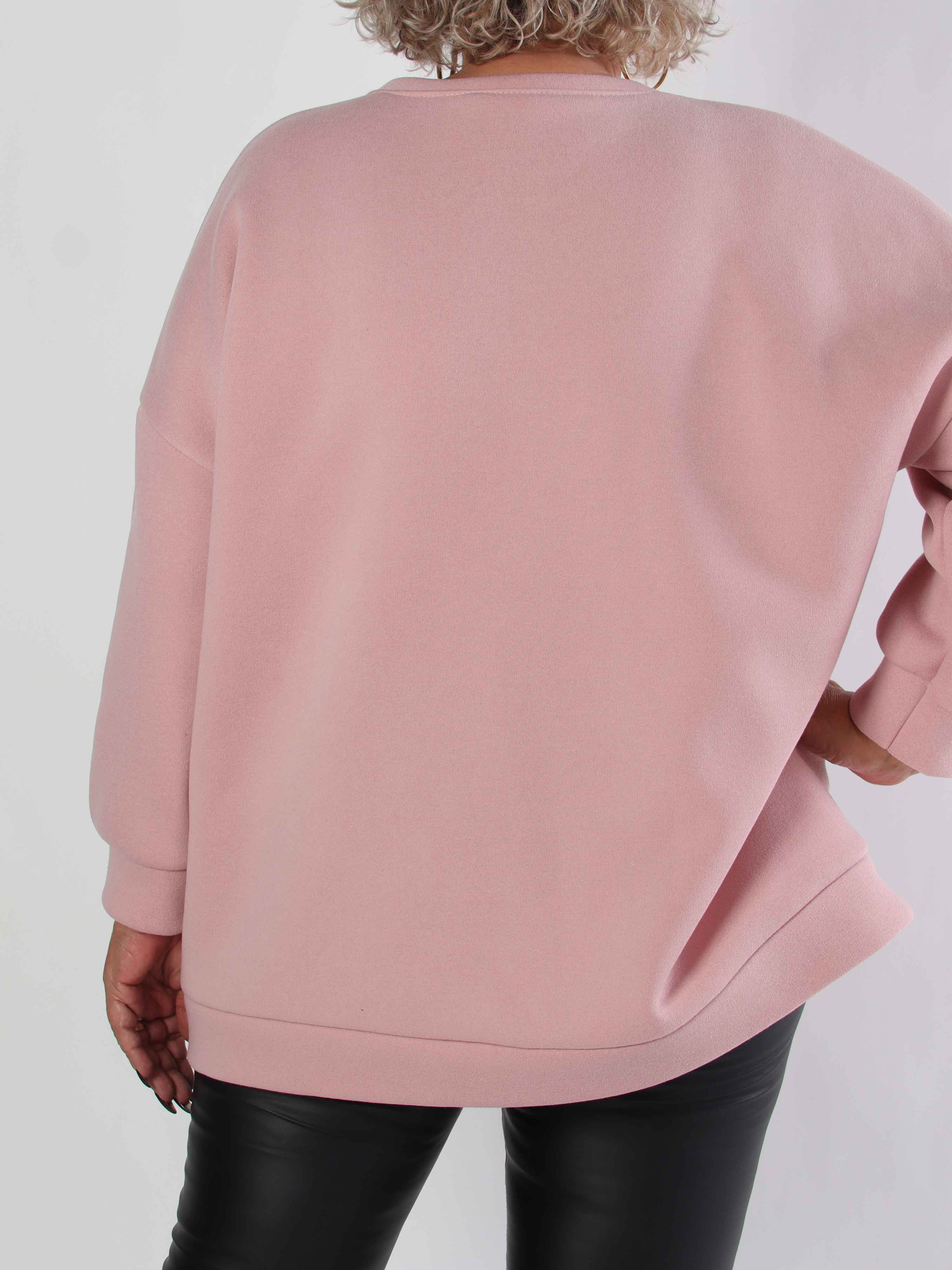 Thalassa - Plus size sweatshirt i bomull med stor velourrosett