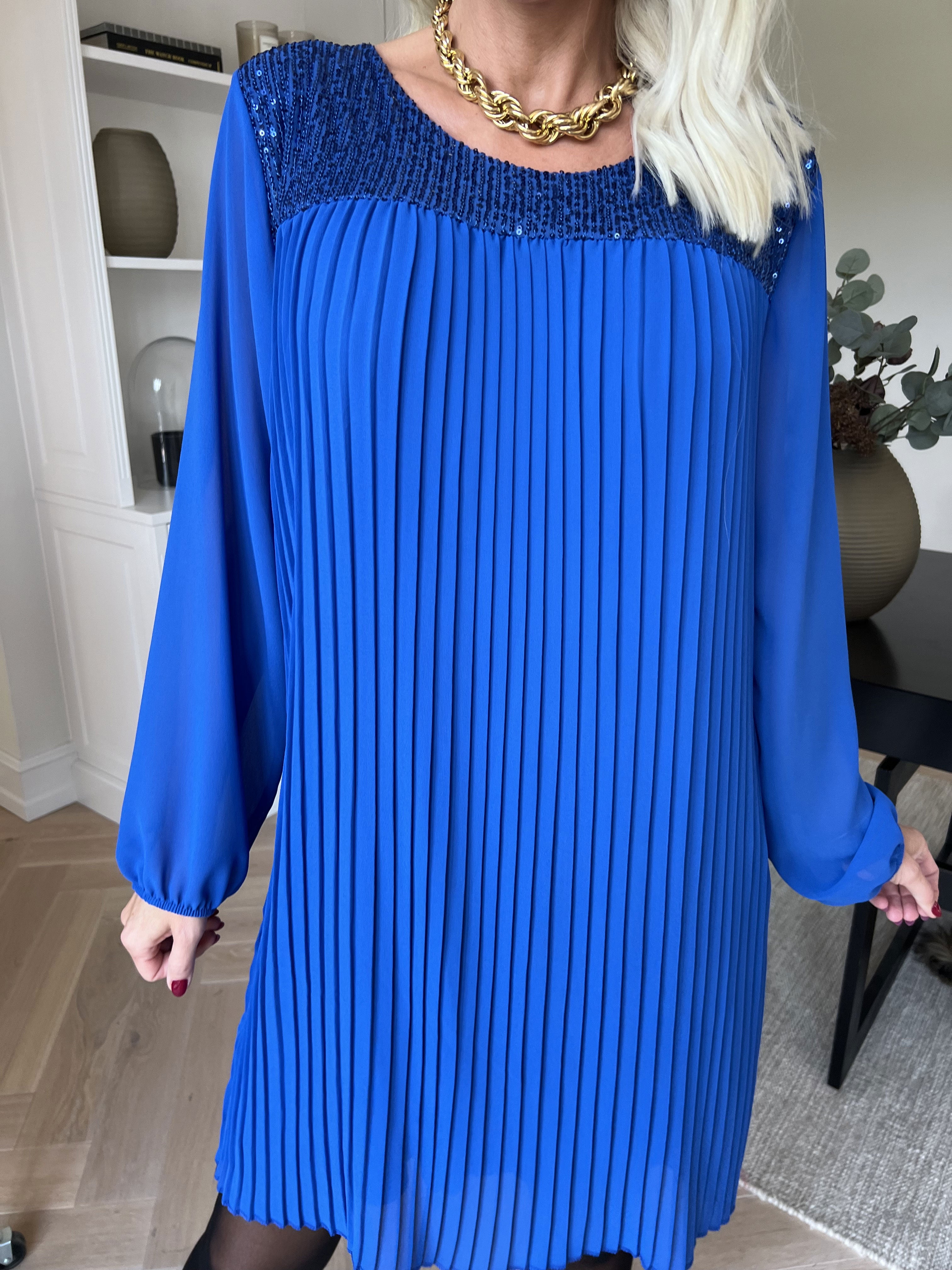Ulrica - Söt plisserad tunikaklänning med paljetter