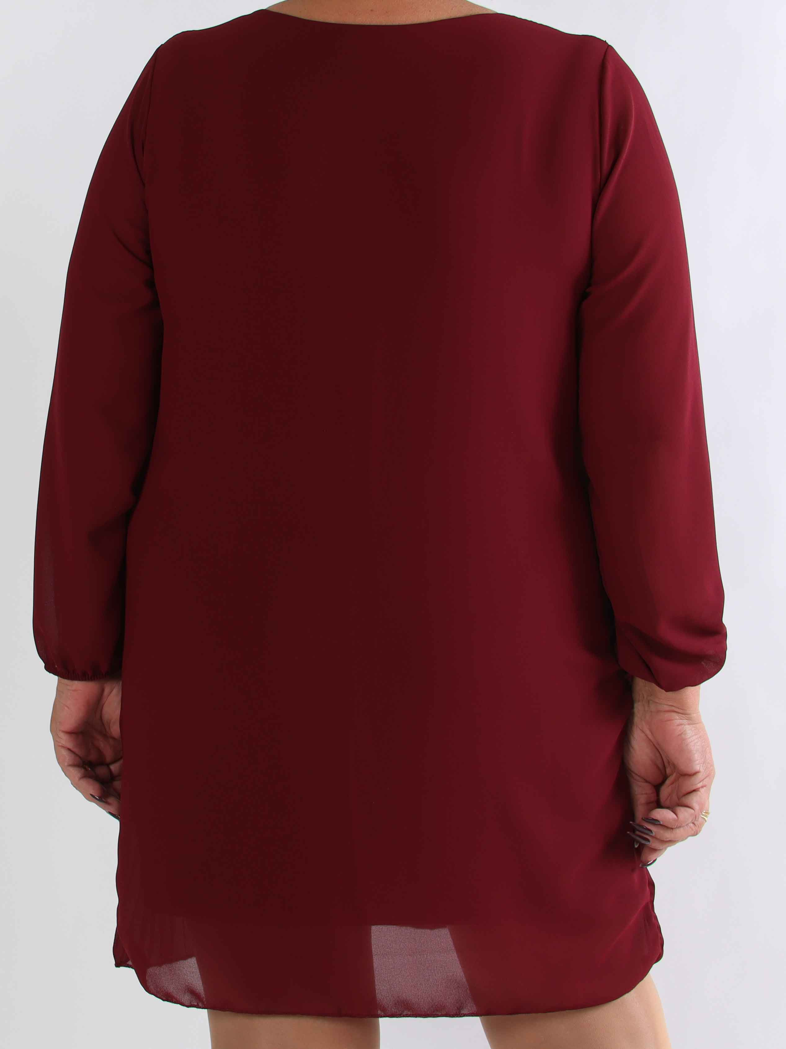 Ulrica - Söt plisserad plus size tunikaklänning med paljetter