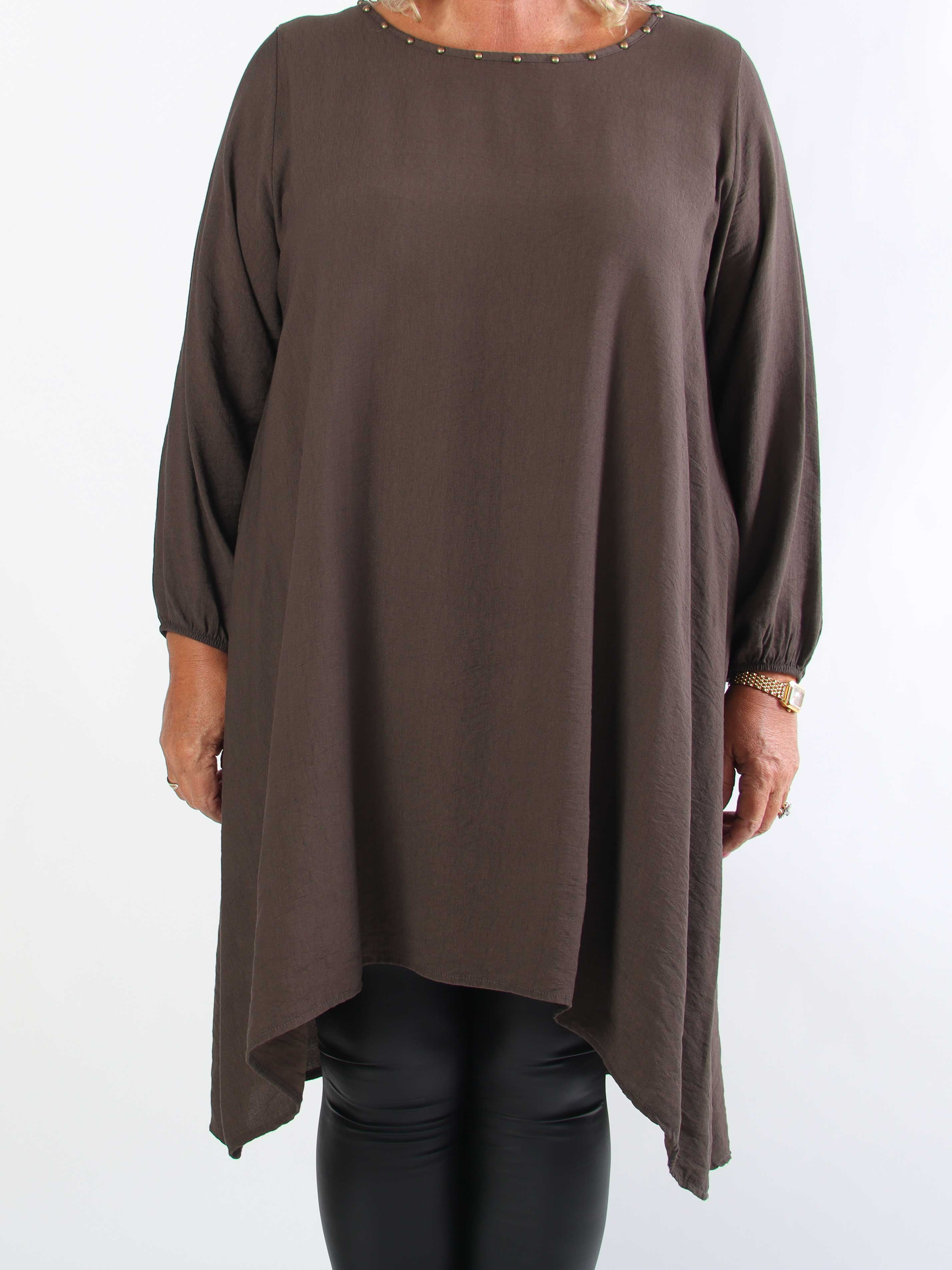 Vienna - Elegant plus size tunikakjole i viskose med fine nittedetaljer