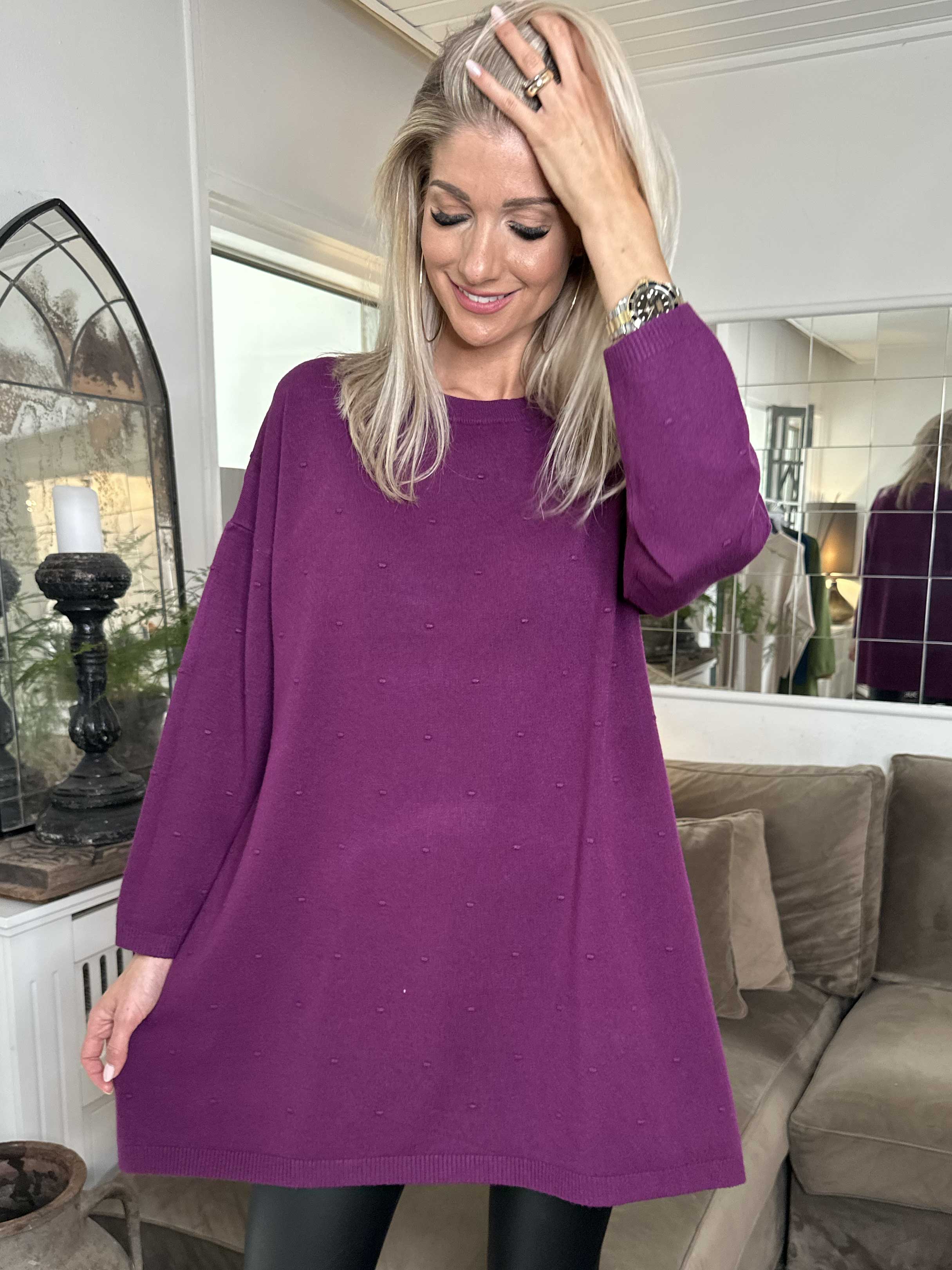 Zina - Tröja med prickiga detaljer i tyget