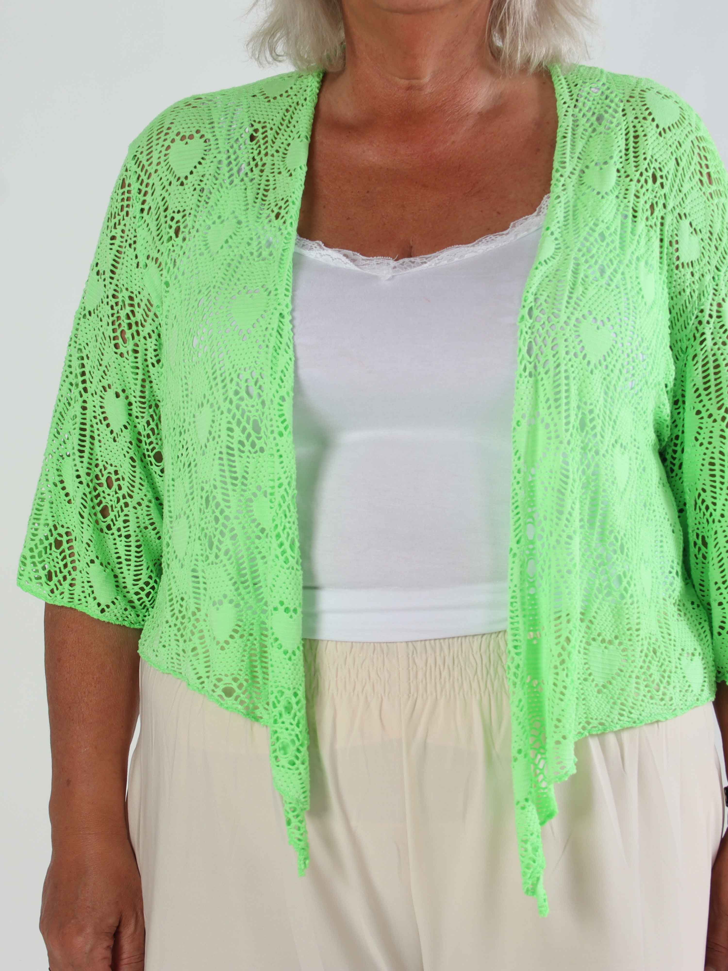 Cassiopea - Let plus size cardigan i viskose med hulmønster