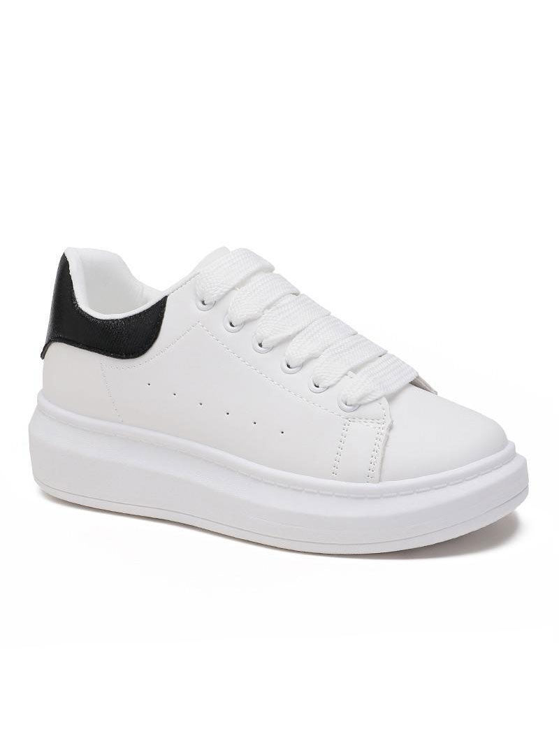 Ferah - Vita sneakers med färgad klack