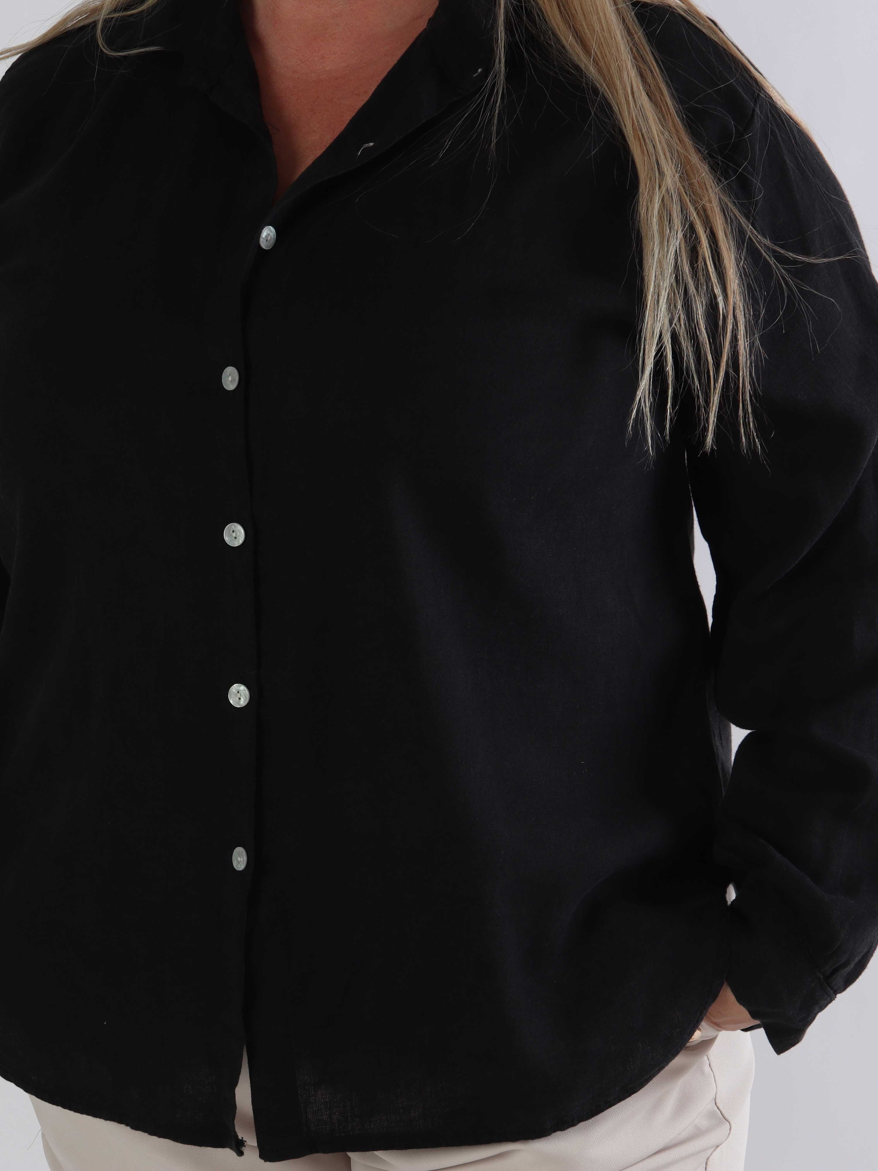 Clara Shirt - Enfärgad plus size skjorta i viskos och linne